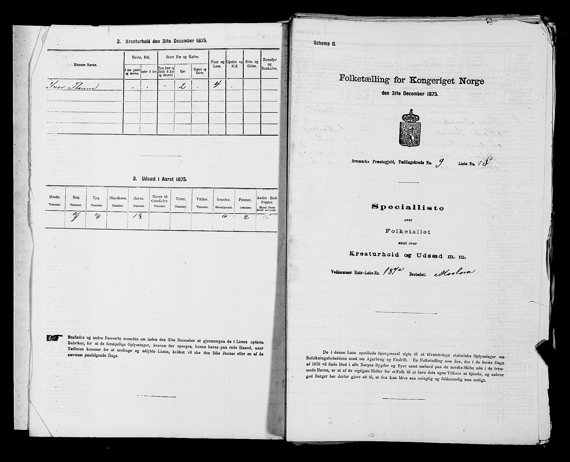RA, Folketelling 1875 for 0118P Aremark prestegjeld, 1875, s. 1339