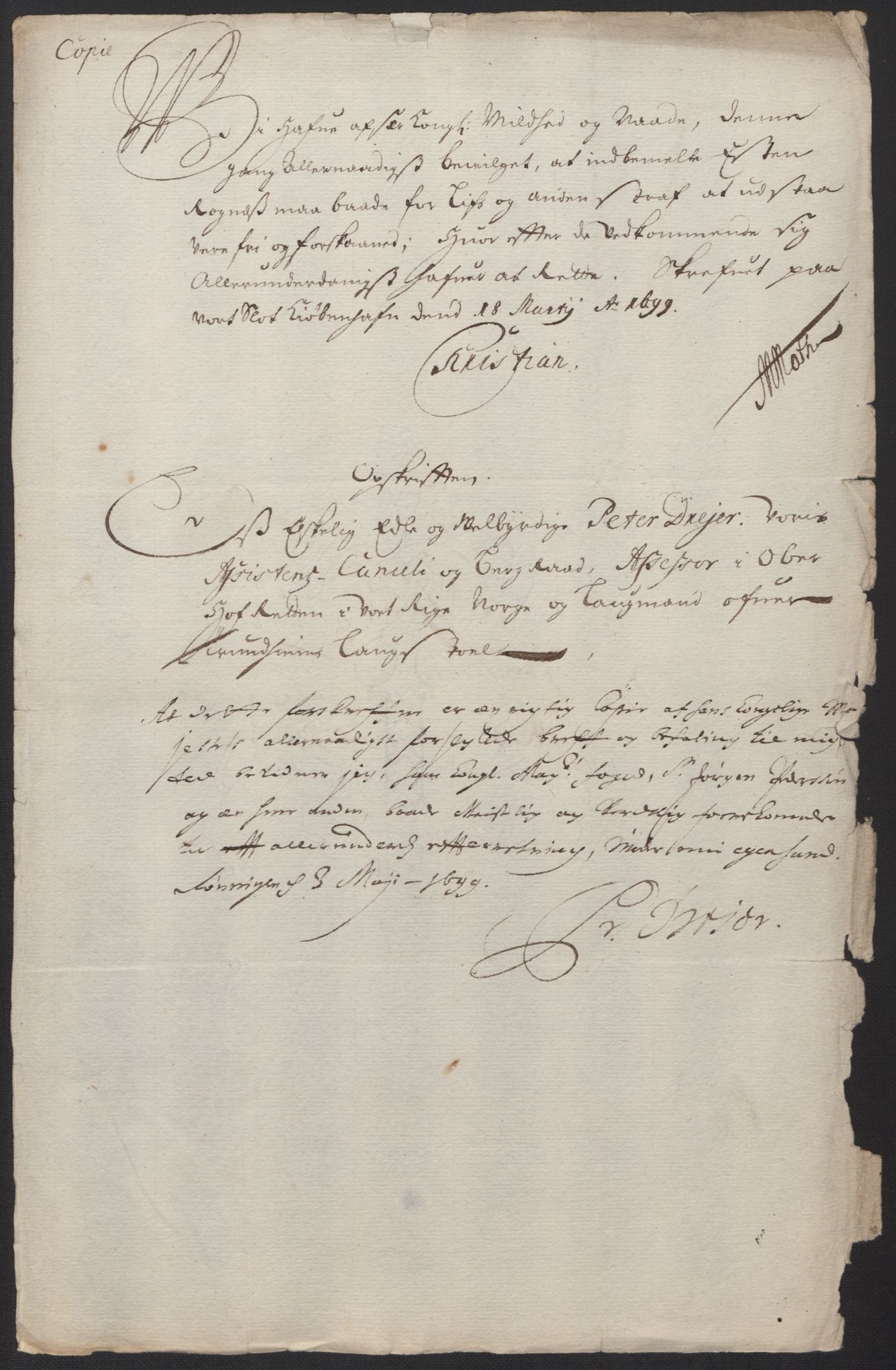 Rentekammeret inntil 1814, Reviderte regnskaper, Fogderegnskap, AV/RA-EA-4092/R60/L3949: Fogderegnskap Orkdal og Gauldal, 1699, s. 398