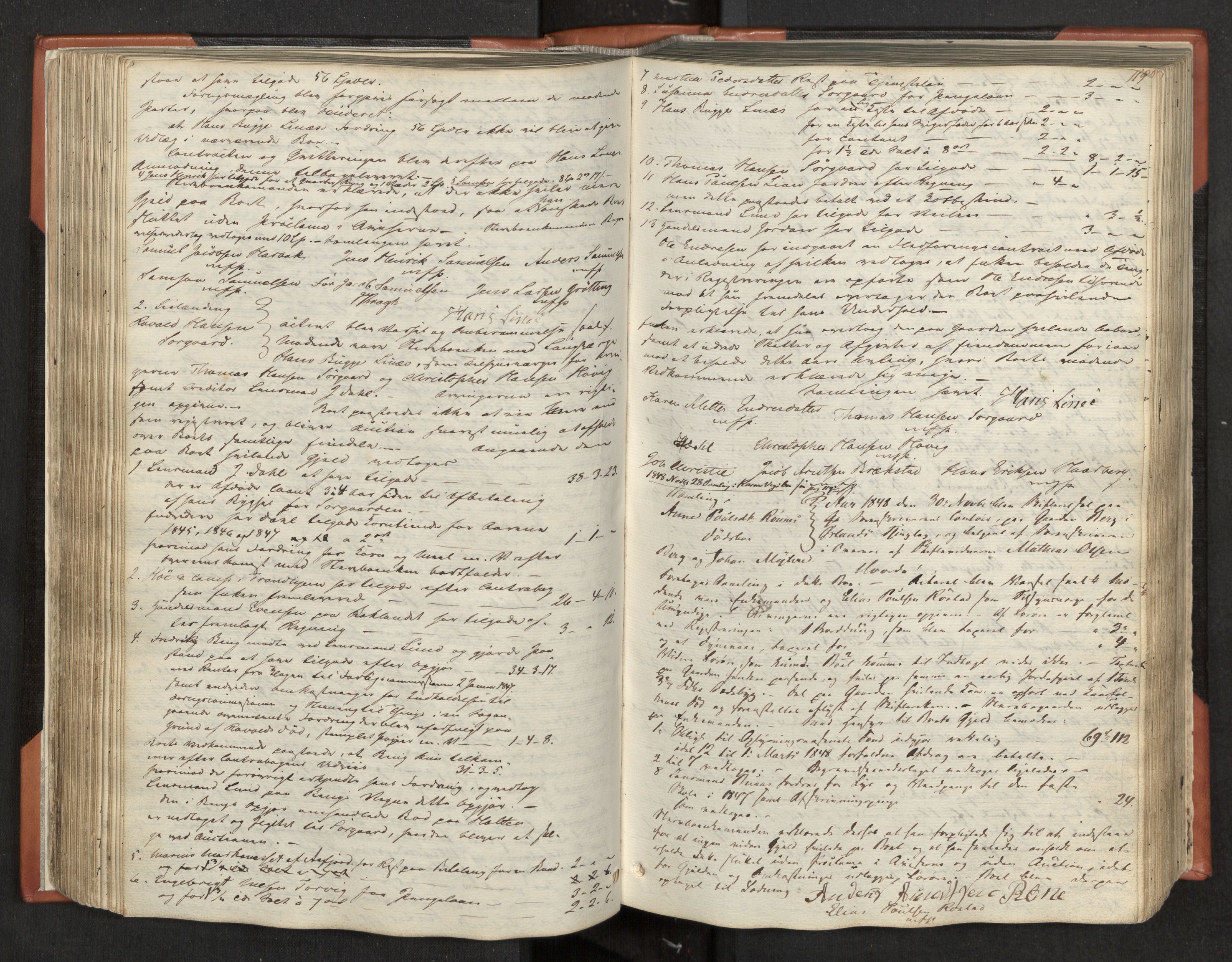 Fosen sorenskriveri, AV/SAT-A-1107/1/3/3B/L0001: Skiftebehandlingsprotokoll, 1845-1858, s. 119