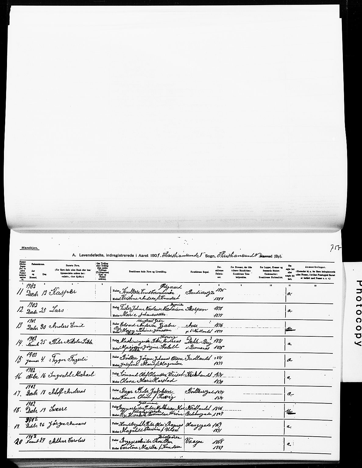 Ministerialprotokoller, klokkerbøker og fødselsregistre - Møre og Romsdal, AV/SAT-A-1454/572/L0858: Ministerialbok nr. 572D02, 1903-1912