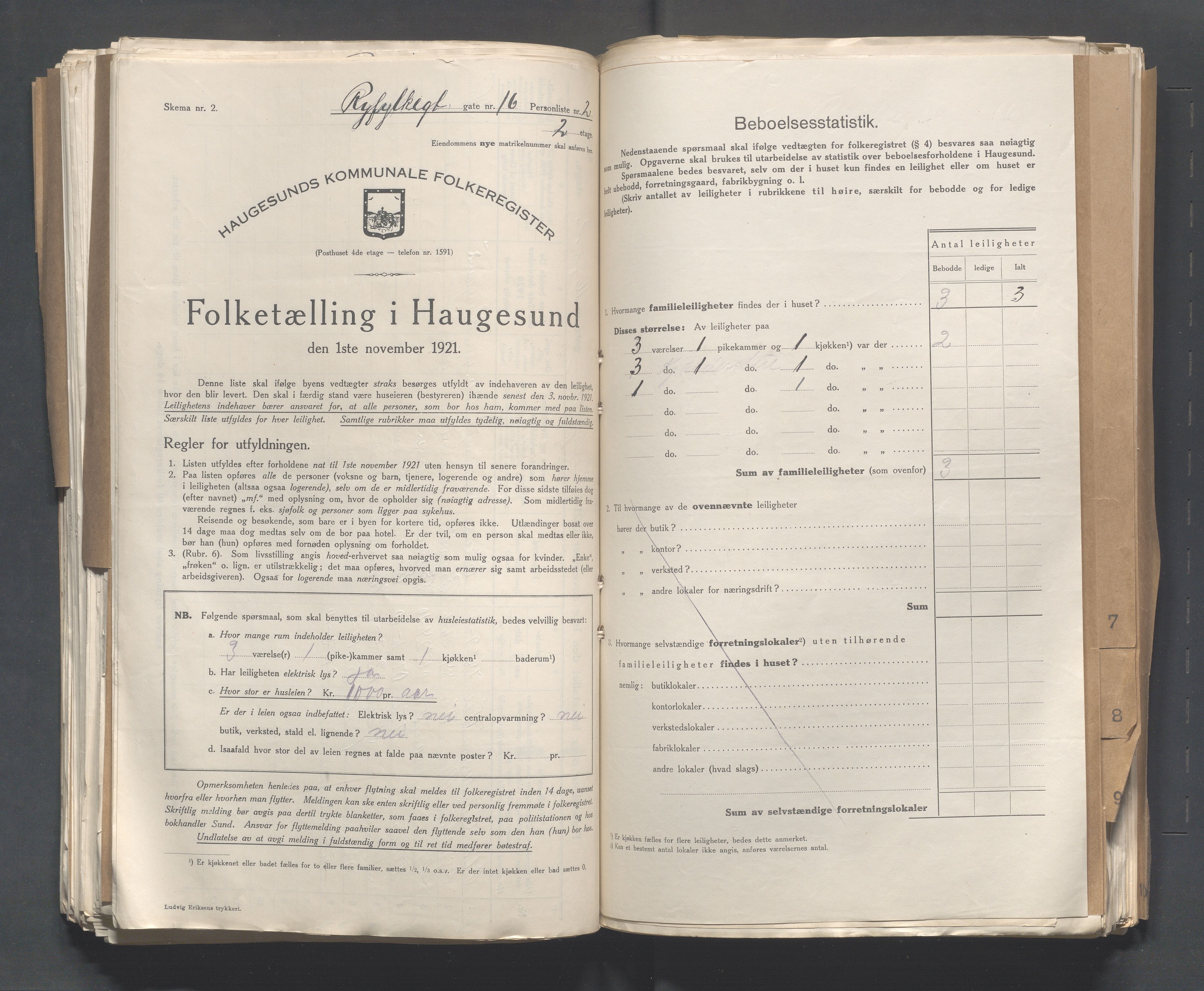 IKAR, Kommunal folketelling 1.11.1921 for Haugesund, 1921, s. 3426