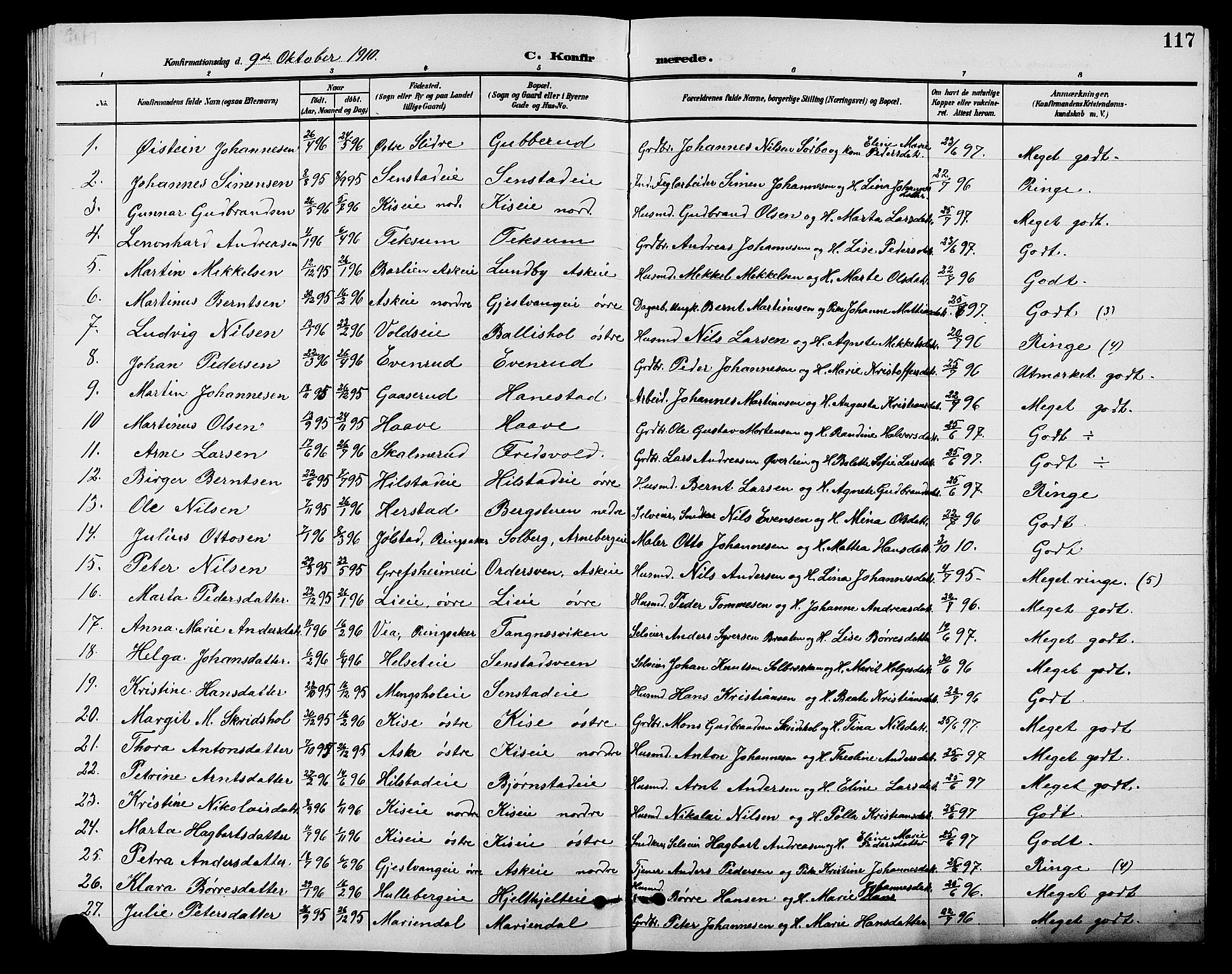 Nes prestekontor, Hedmark, AV/SAH-PREST-020/L/La/L0007: Klokkerbok nr. 7, 1892-1912, s. 117