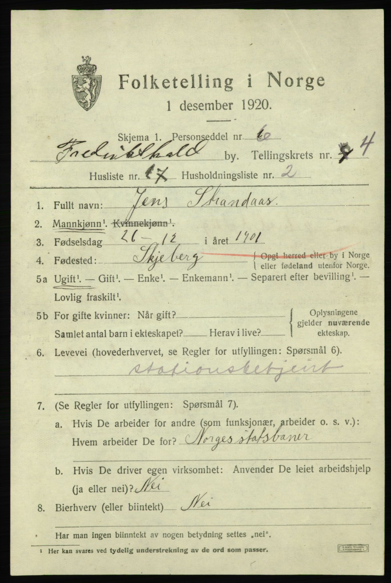 SAO, Folketelling 1920 for 0101 Fredrikshald kjøpstad, 1920, s. 11795