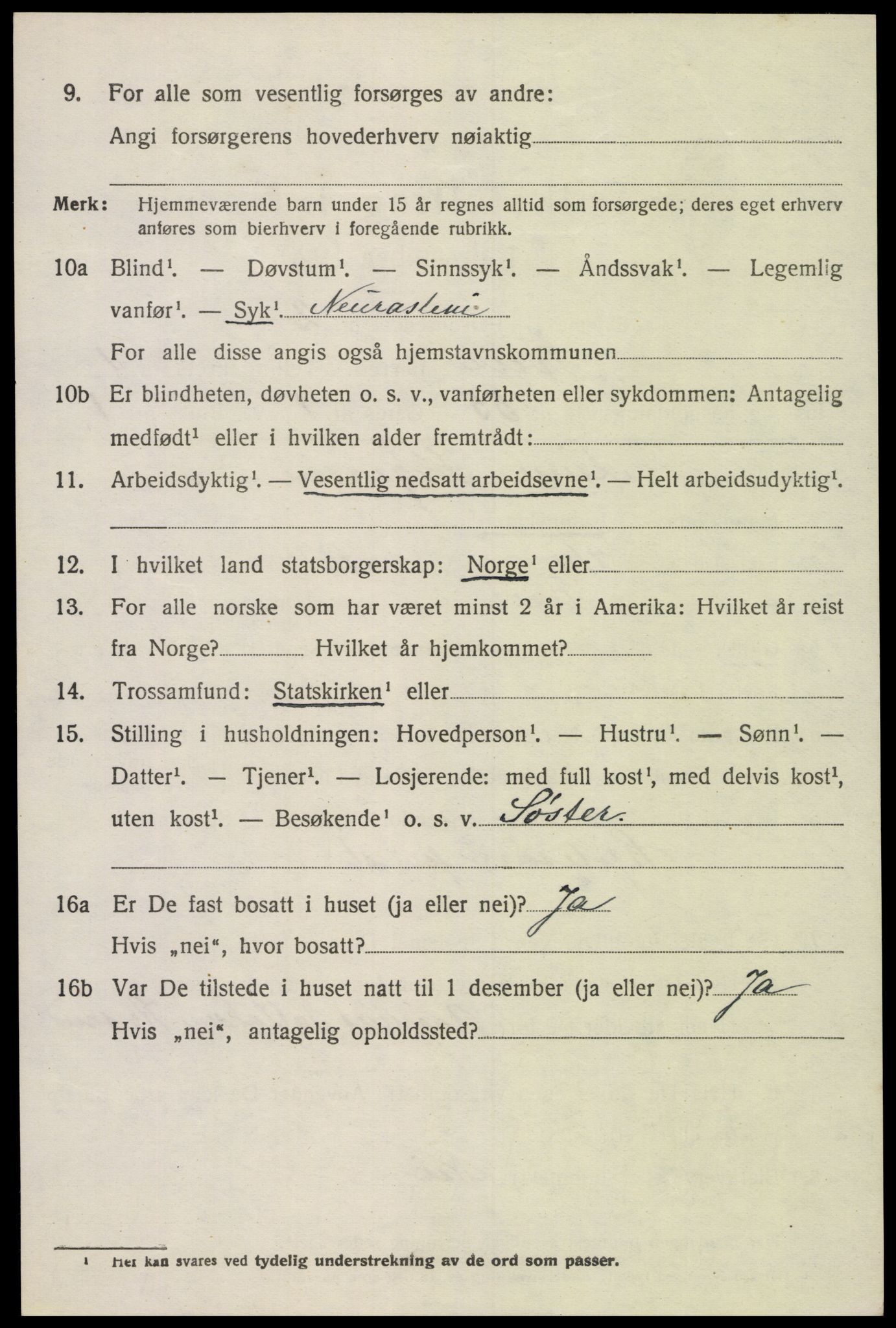 SAK, Folketelling 1920 for 1013 Tveit herred, 1920, s. 1225
