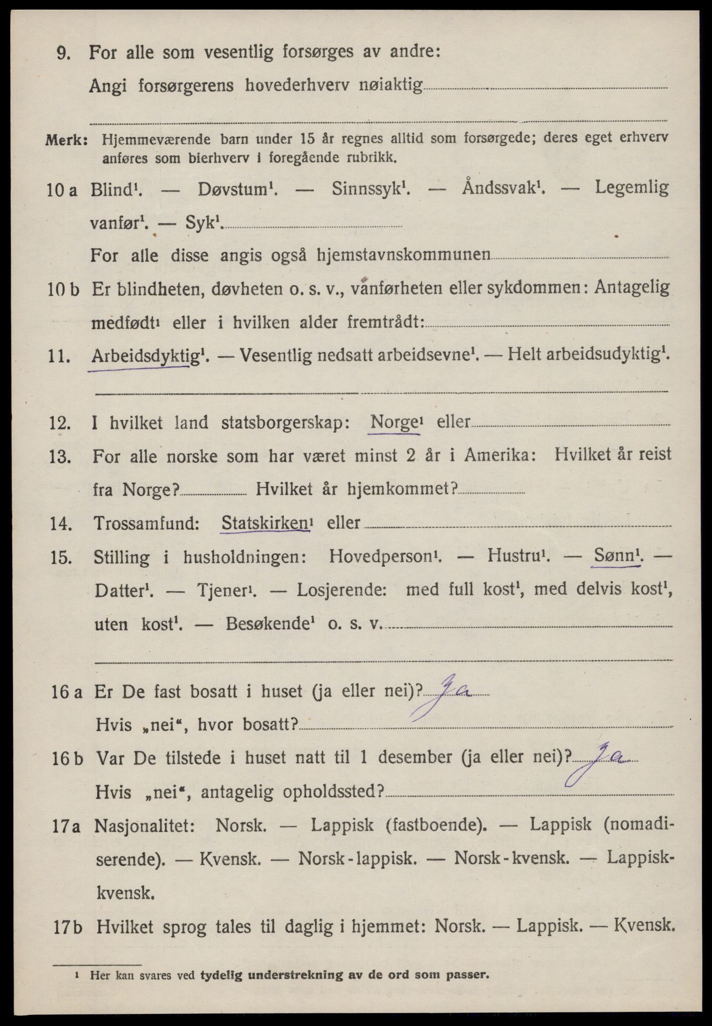 SAT, Folketelling 1920 for 1615 Sandstad herred, 1920, s. 1926