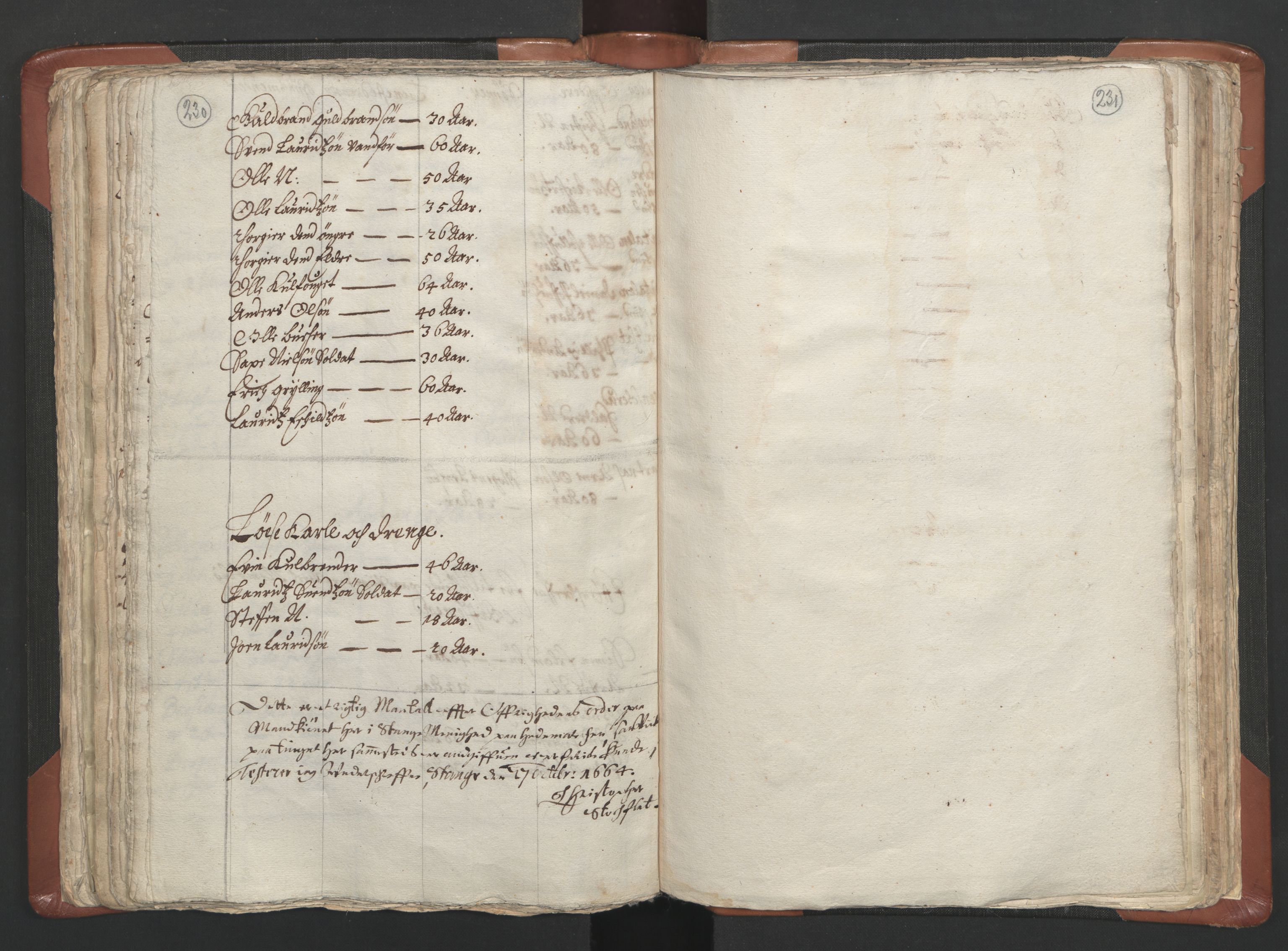 RA, Sogneprestenes manntall 1664-1666, nr. 5: Hedmark prosti, 1664-1666, s. 230-231