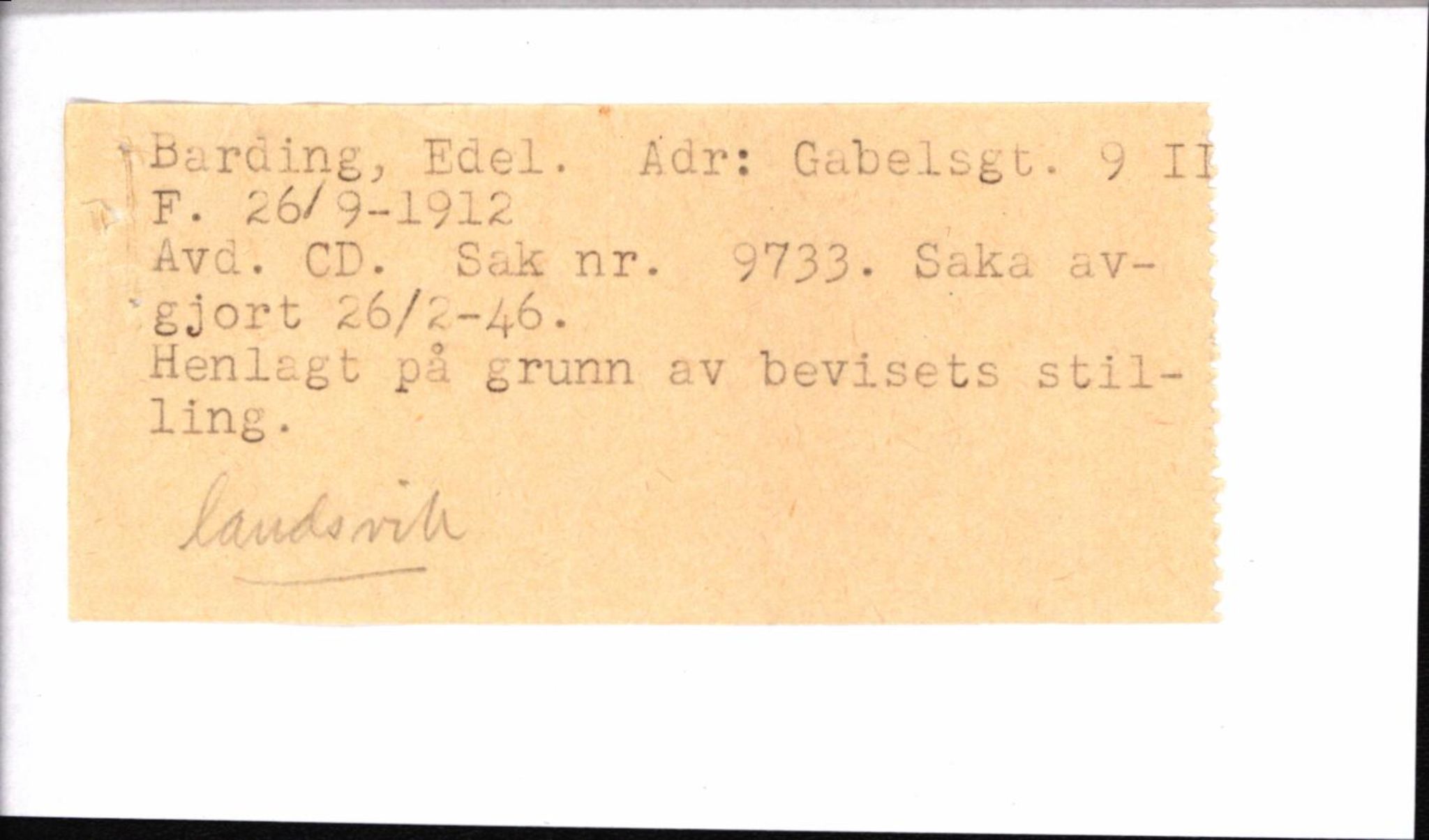 Forsvaret, Forsvarets overkommando II, AV/RA-RAFA-3915/D/Db/L0023: CI Questionaires. Tyske okkupasjonsstyrker i Norge. Tyskere., 1945-1946, s. 355