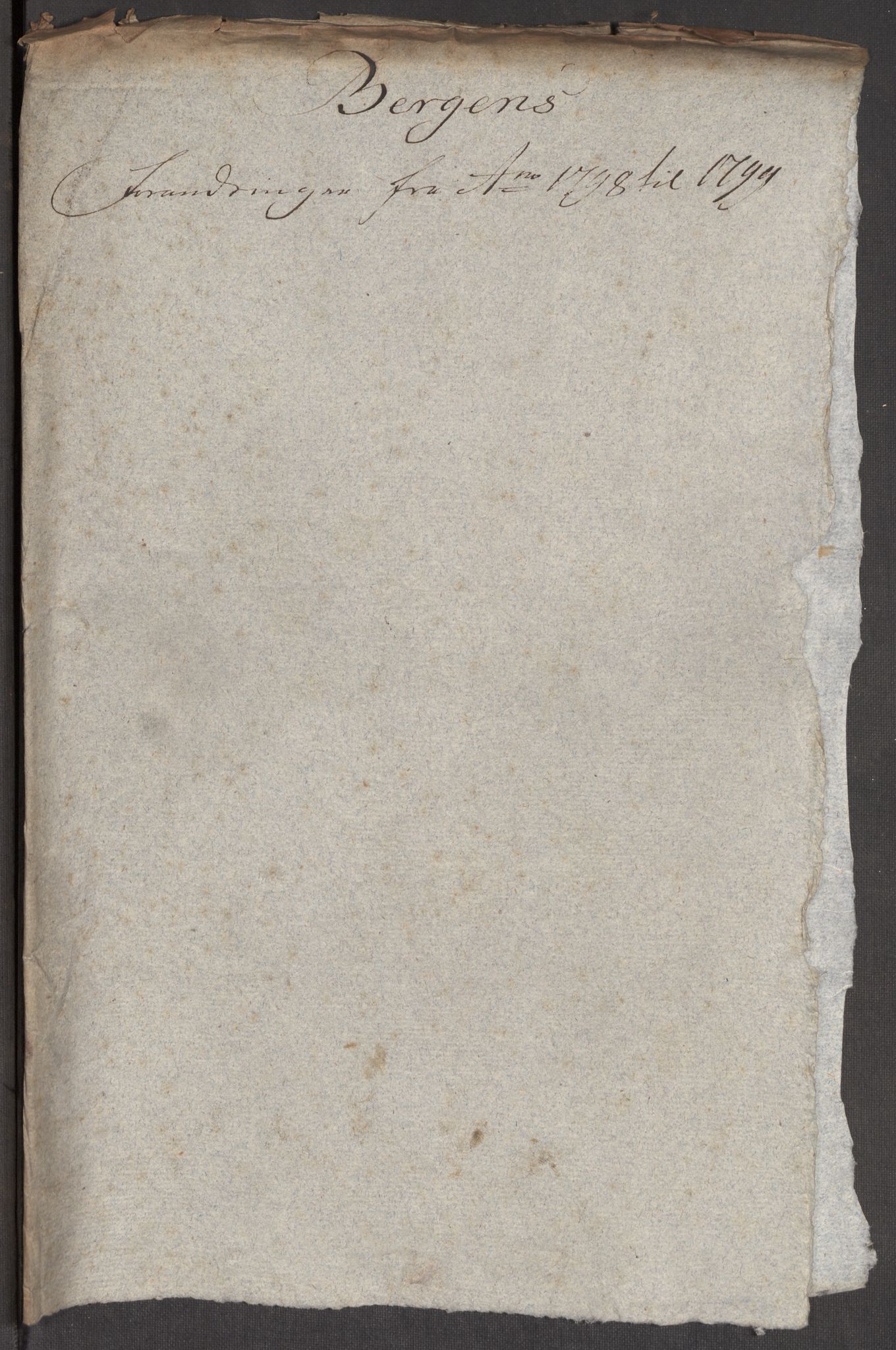 Kommersekollegiet, Brannforsikringskontoret 1767-1814, RA/EA-5458/F/Fa/L0006/0002: Bergen / Dokumenter, 1797-1807