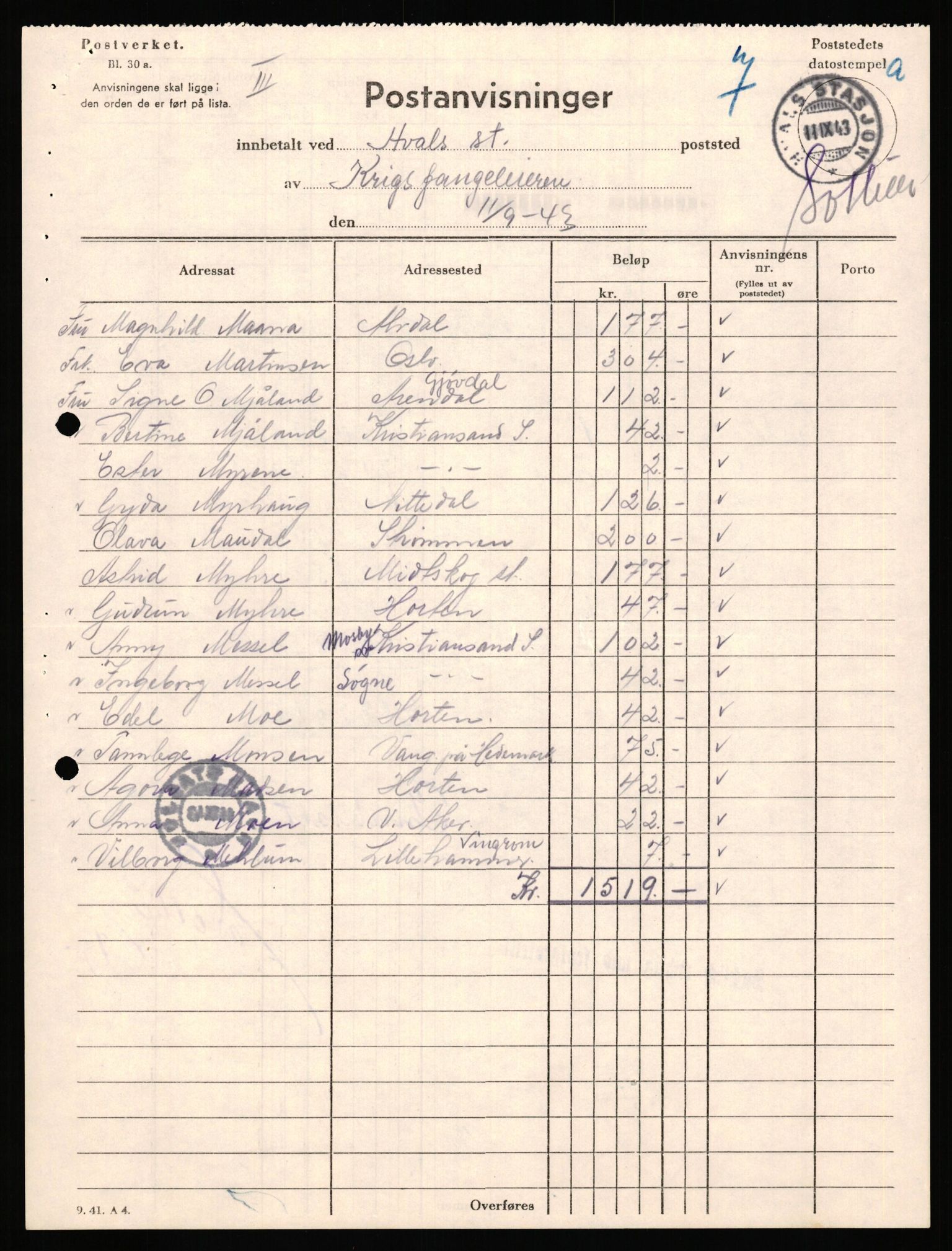 Forsvaret, Forsvarets krigshistoriske avdeling, AV/RA-RAFA-2017/Y/Yf/L0201: II-C-11-2102  -  Norske offiserer i krigsfangenskap, 1940-1945, s. 200