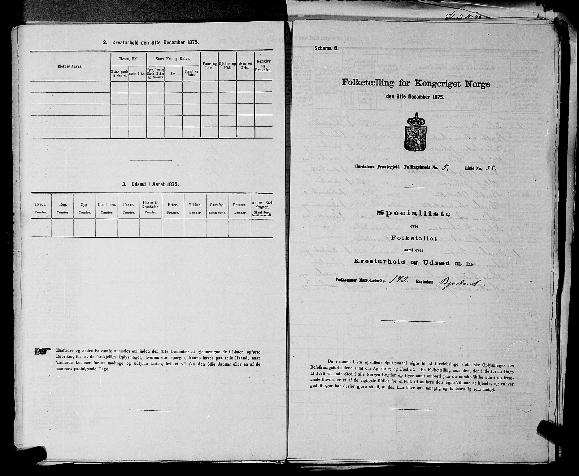 RA, Folketelling 1875 for 0239P Hurdal prestegjeld, 1875, s. 755