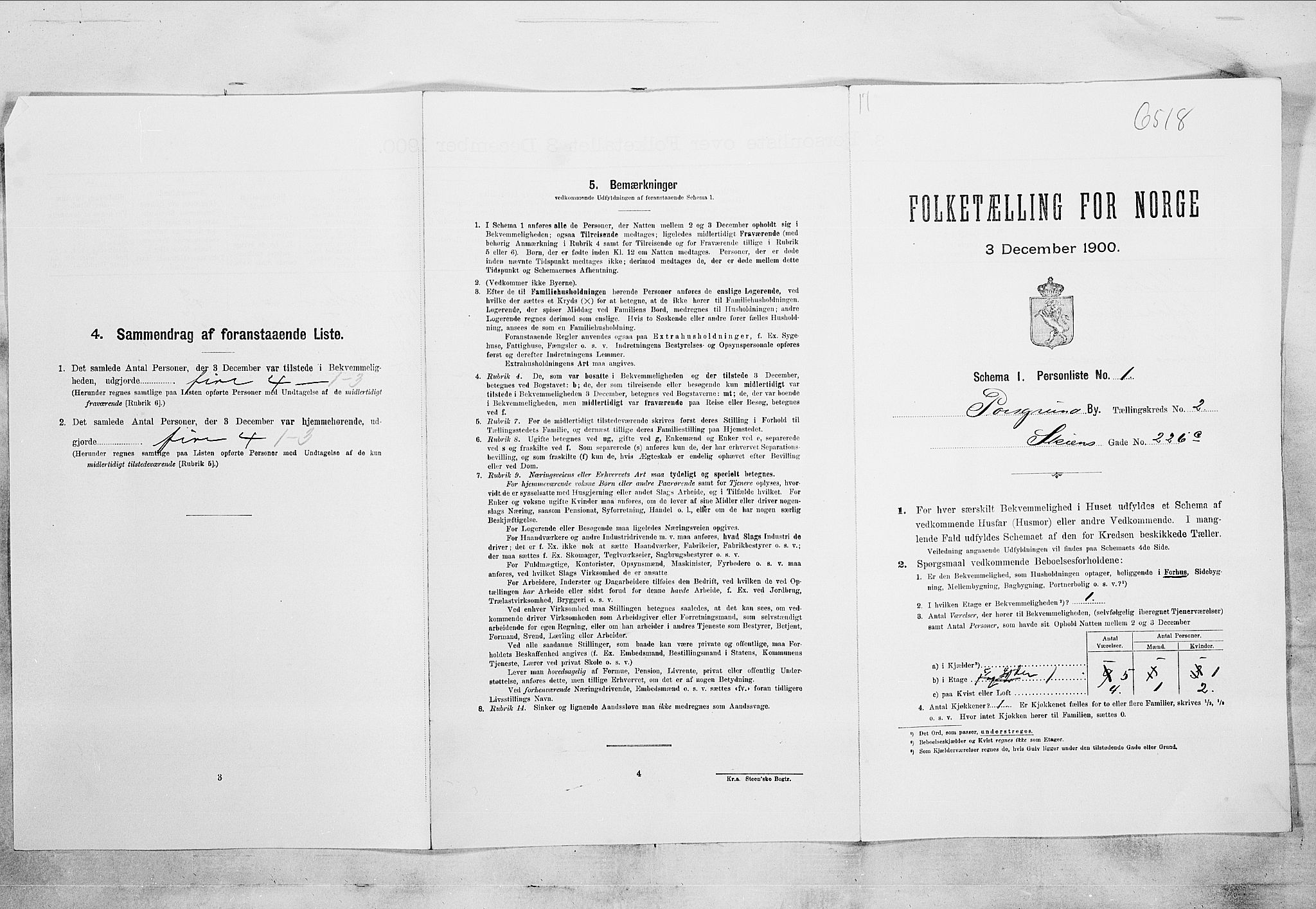 SAKO, Folketelling 1900 for 0805 Porsgrunn kjøpstad, 1900, s. 232