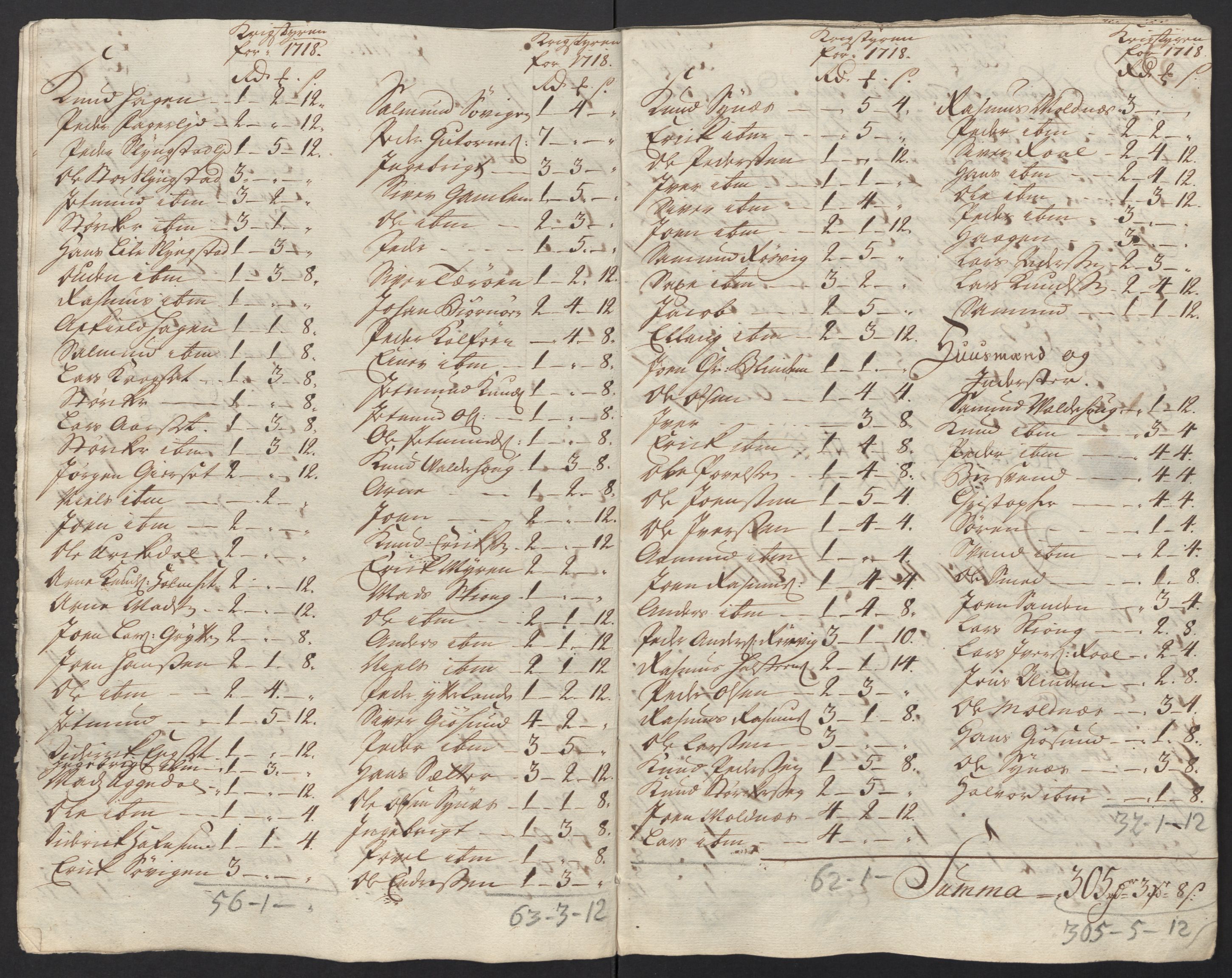 Rentekammeret inntil 1814, Reviderte regnskaper, Fogderegnskap, RA/EA-4092/R54/L3570: Fogderegnskap Sunnmøre, 1718, s. 45