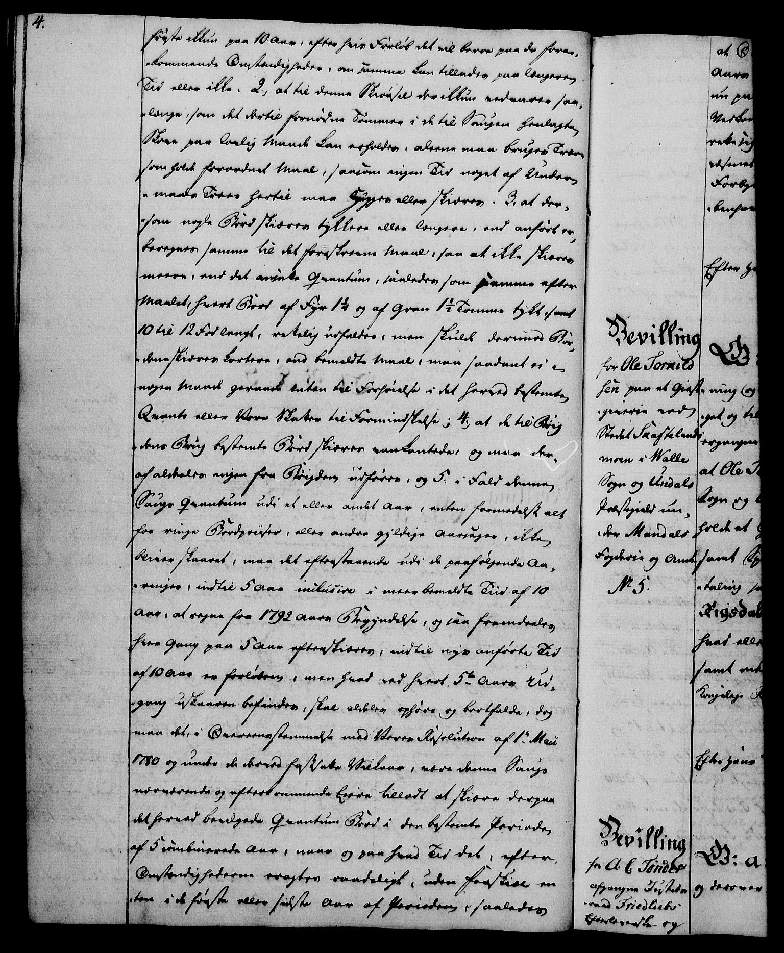 Rentekammeret, Kammerkanselliet, RA/EA-3111/G/Gg/Gga/L0016: Norsk ekspedisjonsprotokoll med register (merket RK 53.16), 1794-1800, s. 4