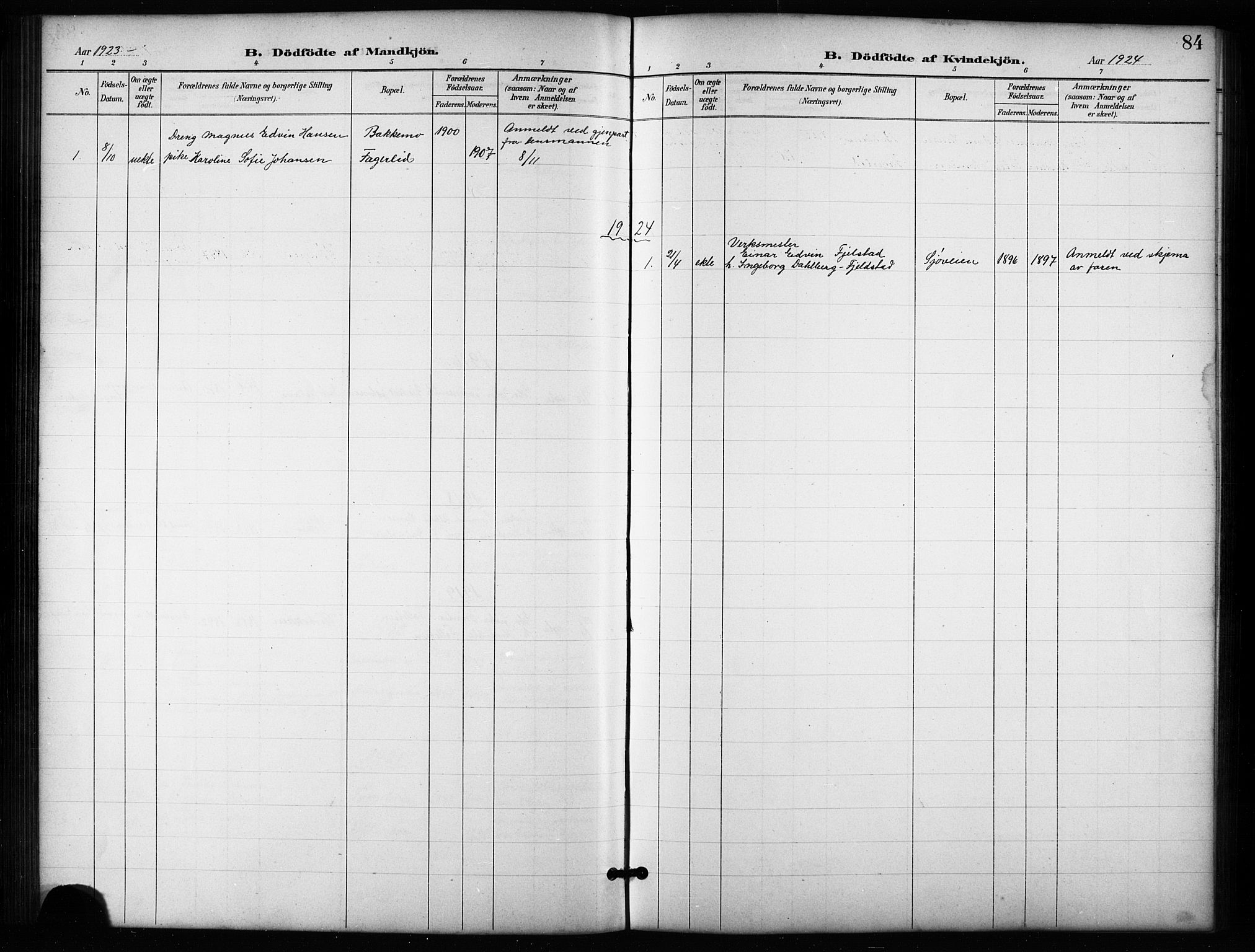 Salangen sokneprestembete, SATØ/S-1324/H/Ha/L0004klokker: Klokkerbok nr. 4, 1900-1924, s. 84