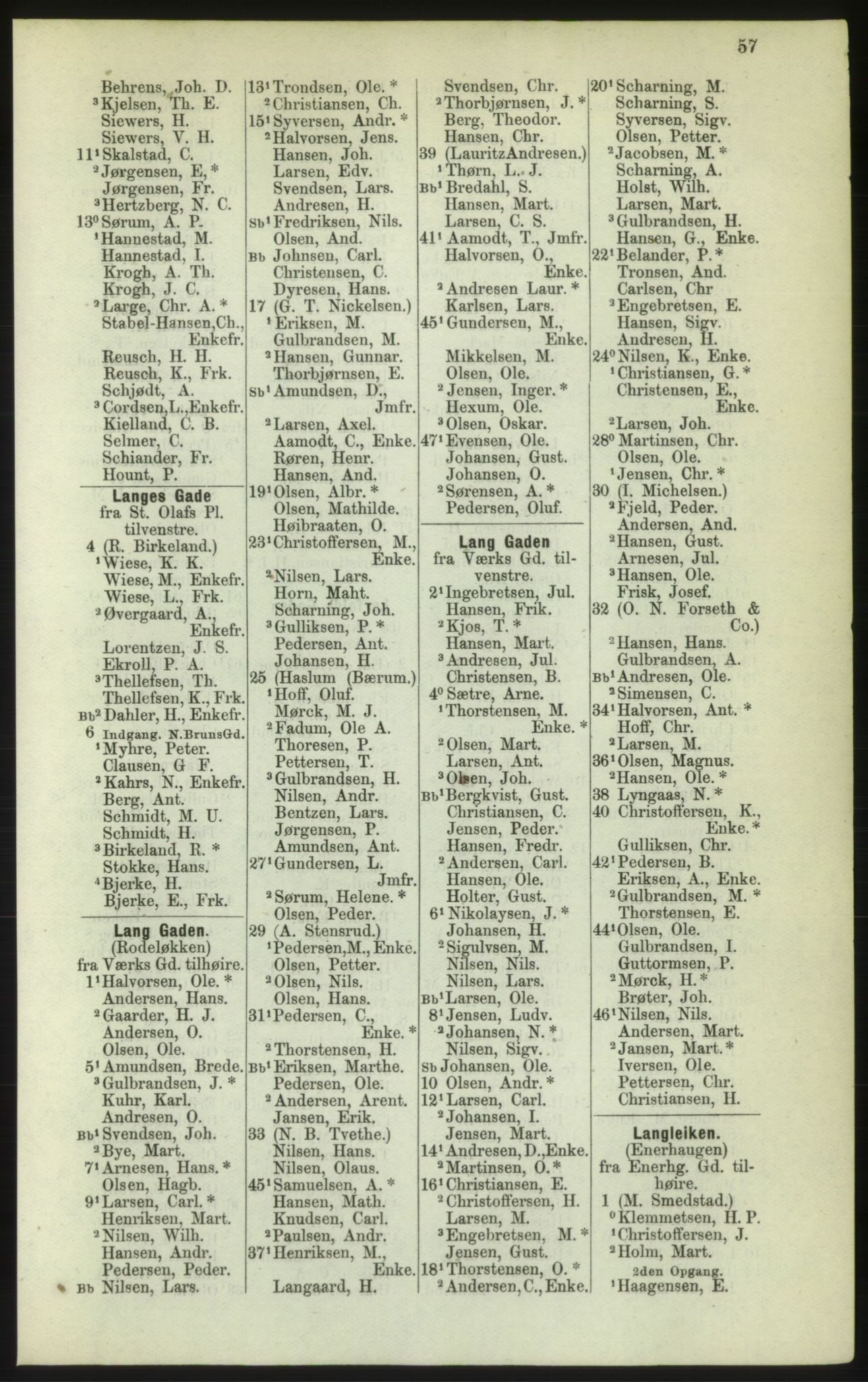 Kristiania/Oslo adressebok, PUBL/-, 1882, s. 57