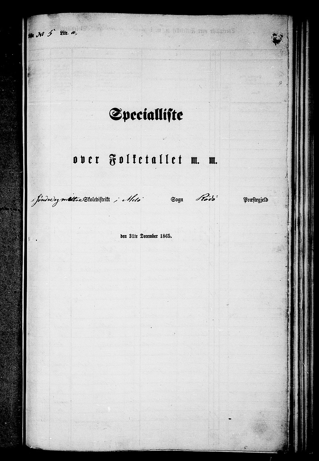 RA, Folketelling 1865 for 1836P Rødøy prestegjeld, 1865, s. 93