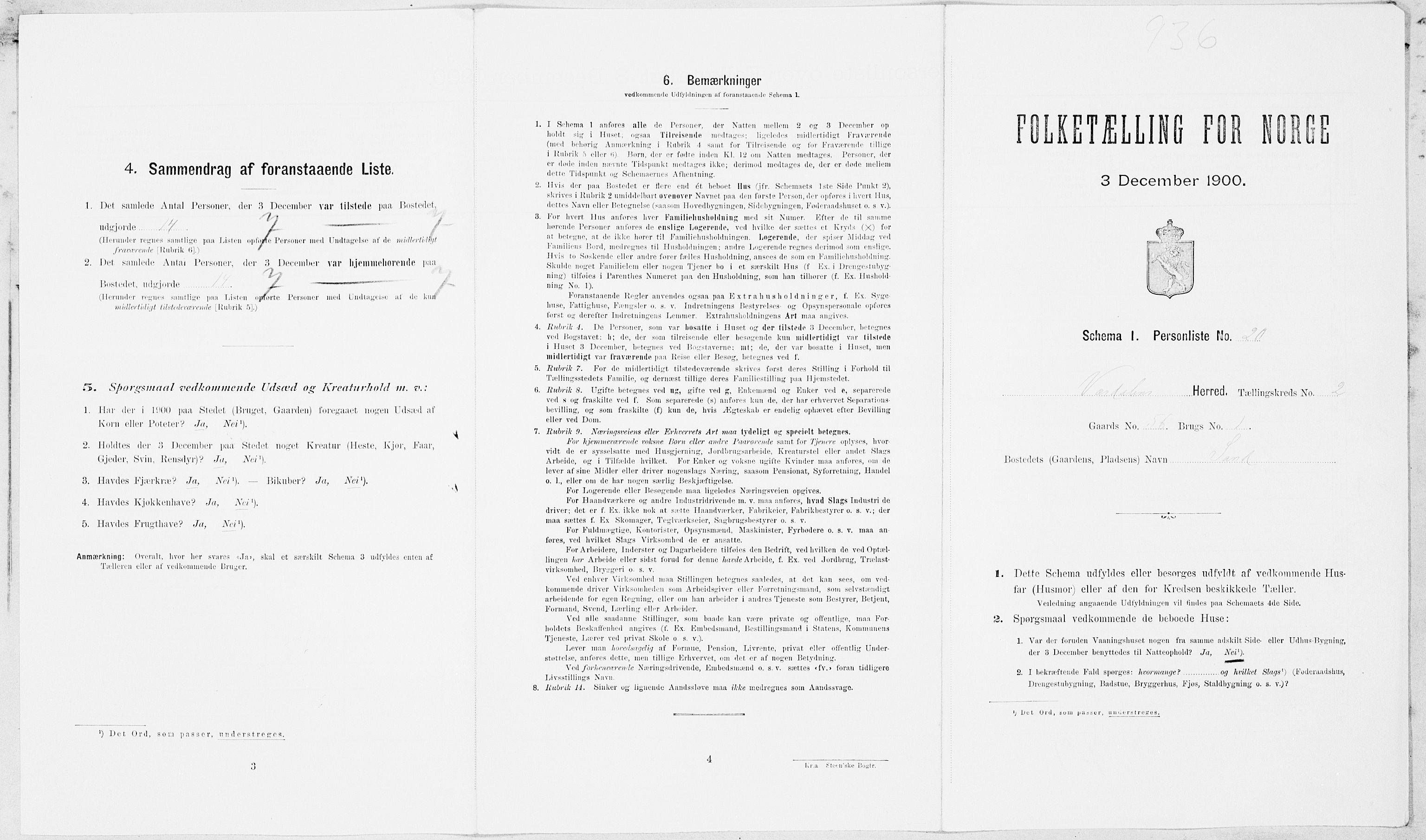 SAT, Folketelling 1900 for 1721 Verdal herred, 1900, s. 351