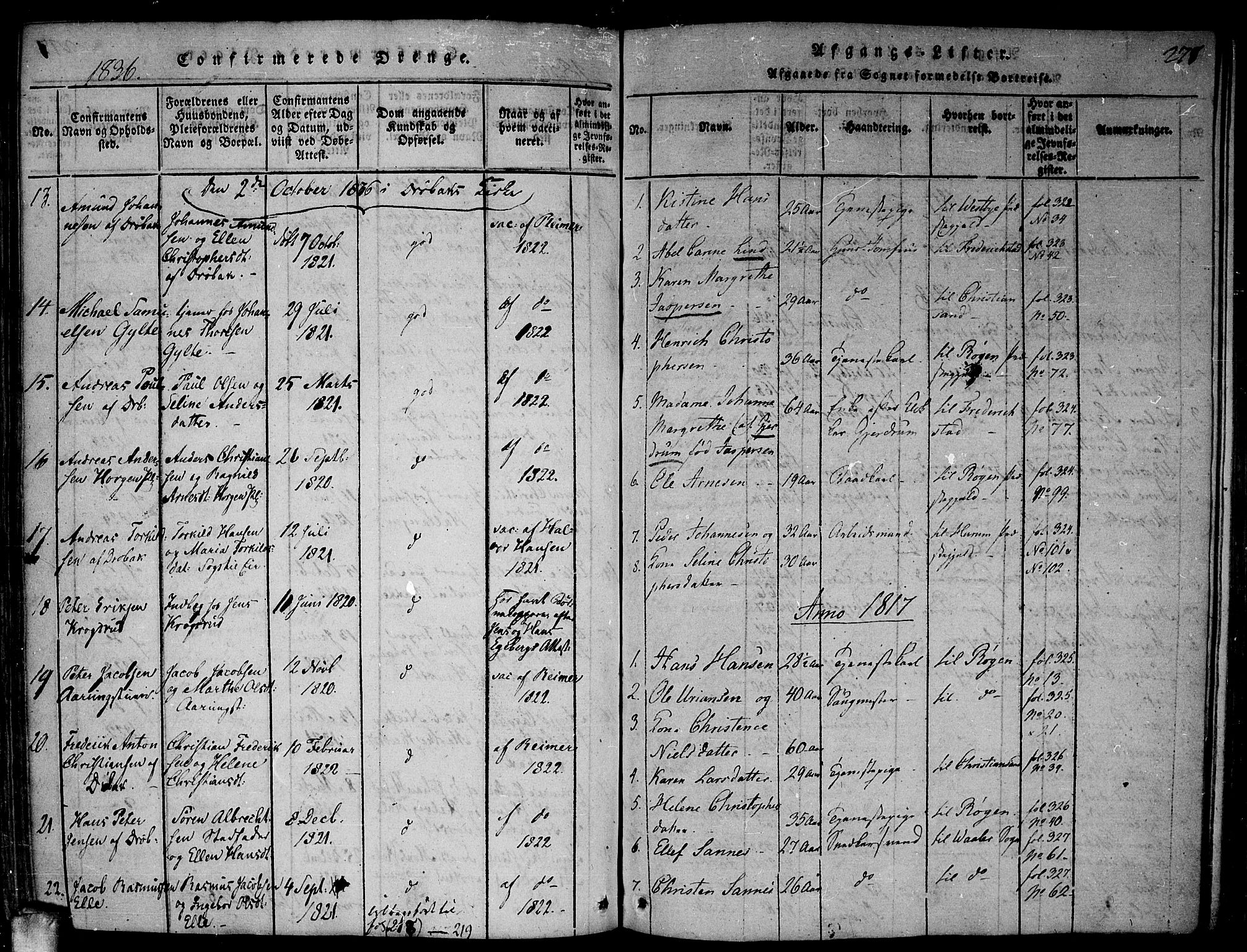 Drøbak prestekontor Kirkebøker, AV/SAO-A-10142a/F/Fa/L0001: Ministerialbok nr. I 1, 1816-1842, s. 278