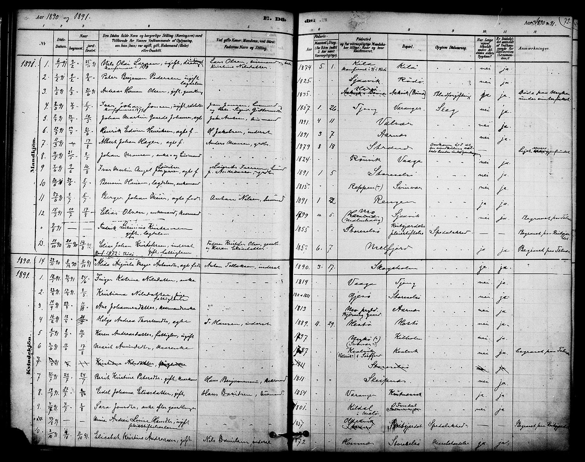 Ministerialprotokoller, klokkerbøker og fødselsregistre - Nordland, AV/SAT-A-1459/841/L0609: Ministerialbok nr. 841A13, 1878-1902, s. 72