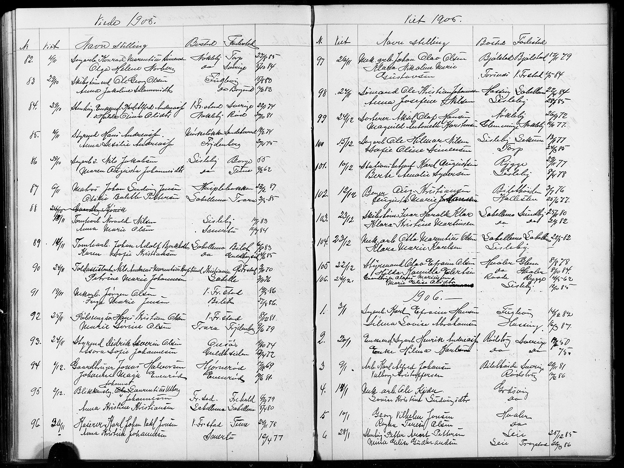 Glemmen prestekontor Kirkebøker, AV/SAO-A-10908/G/Ga/L0006: Klokkerbok nr. 6, 1894-1908