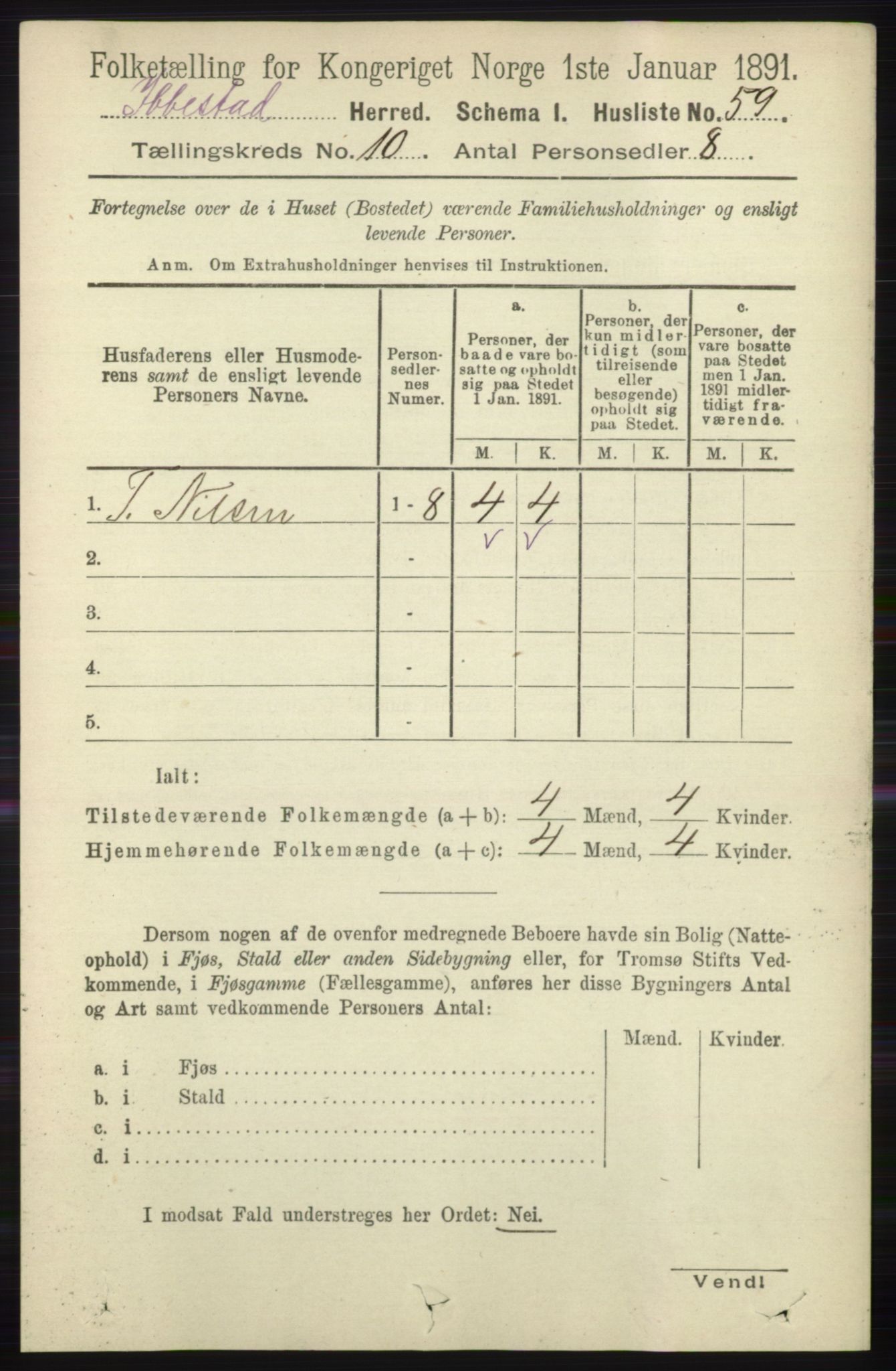 RA, Folketelling 1891 for 1917 Ibestad herred, 1891, s. 6833