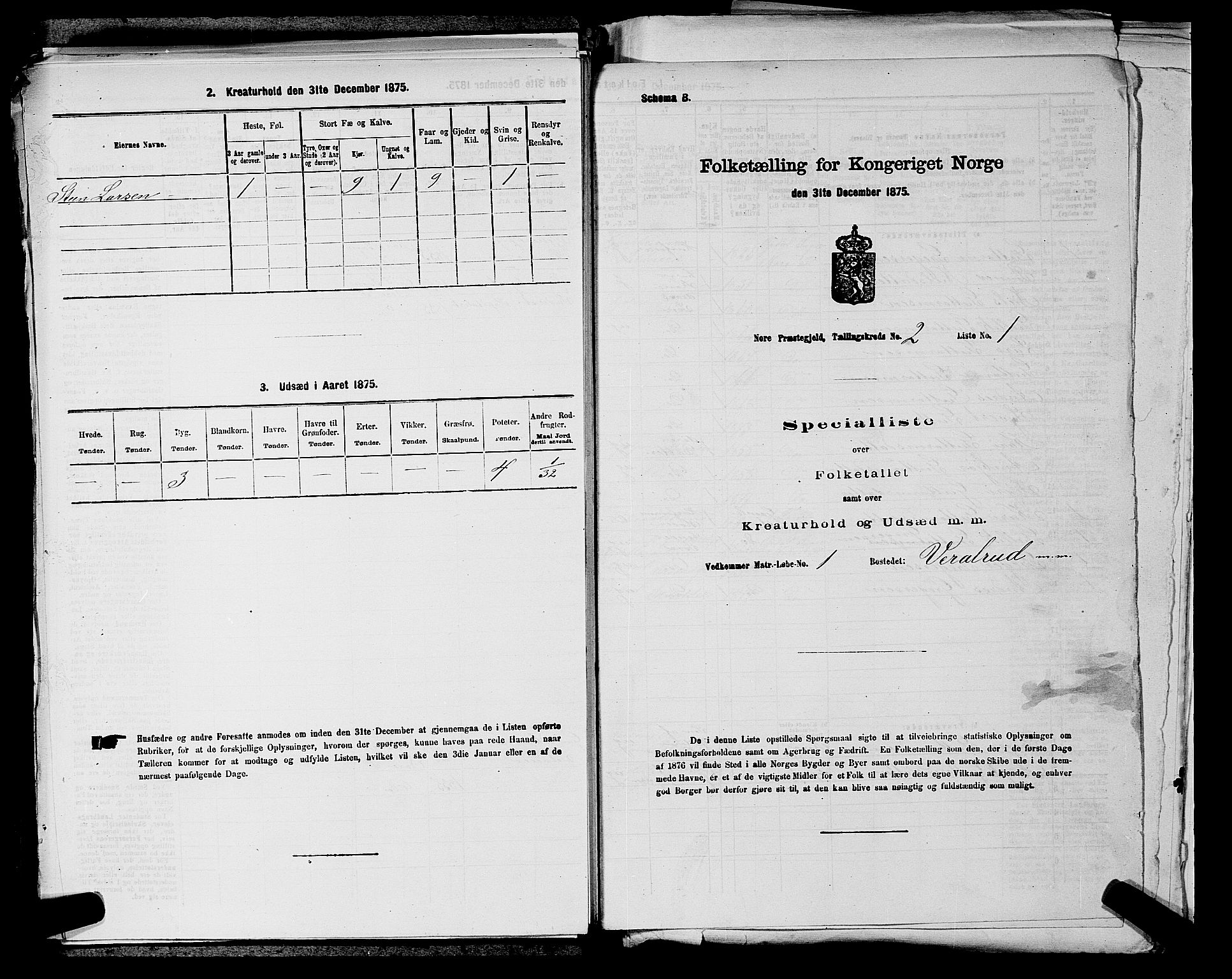 SAKO, Folketelling 1875 for 0633P Nore prestegjeld, 1875, s. 330