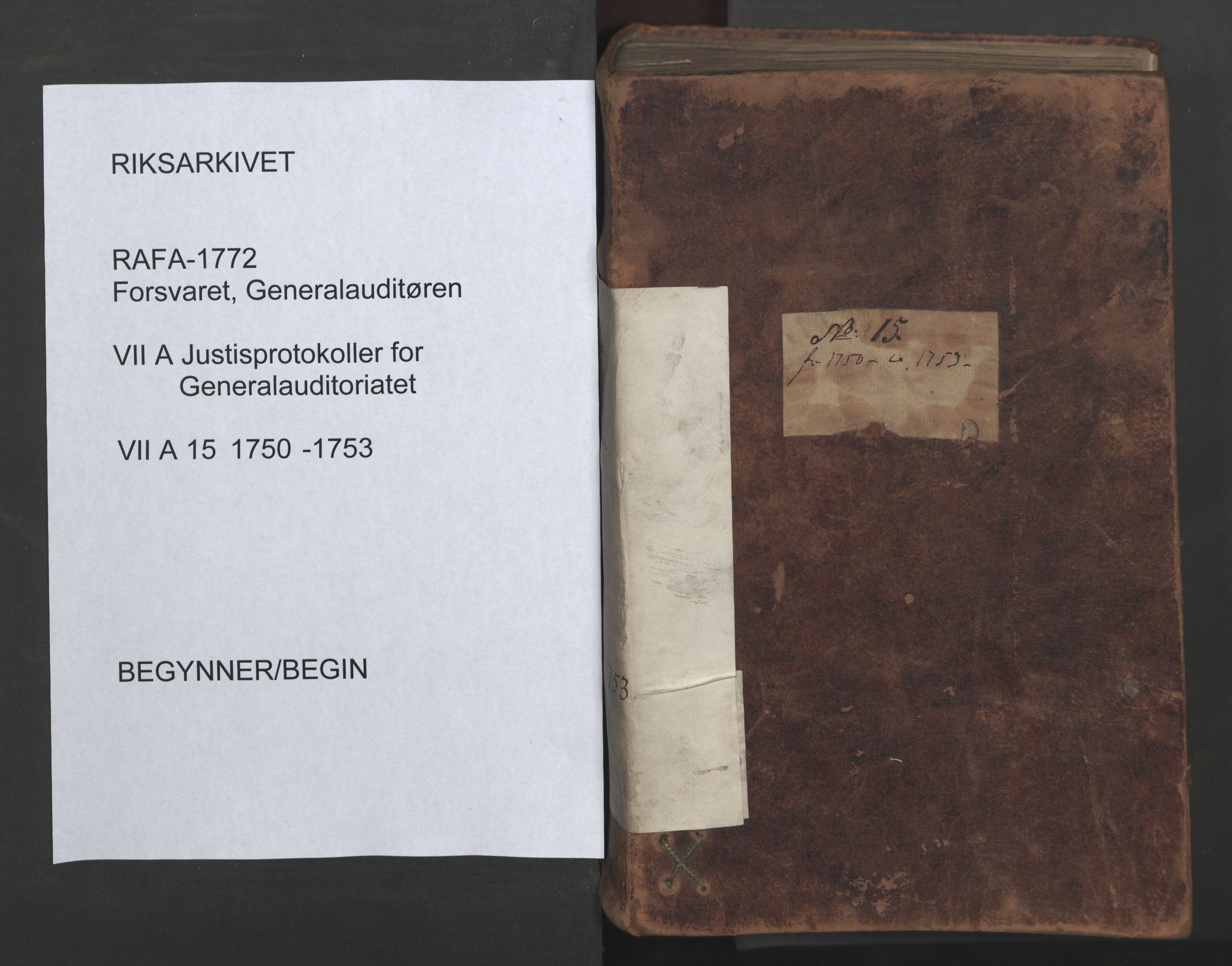 Forsvaret, Generalauditøren, AV/RA-RAFA-1772/F/Fg/Fga/L0015: Justitsprotokoller, 1750-1753