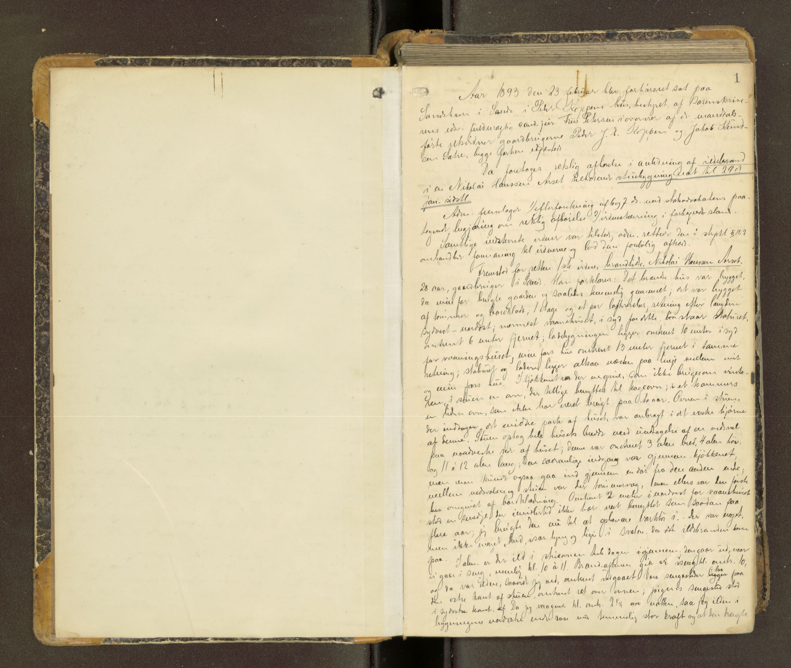 Søre Sunnmøre sorenskriveri, AV/SAT-A-4122/1/1/1B/L0011: Ekstrarettsprotokollar, 1893-1908, s. 1a