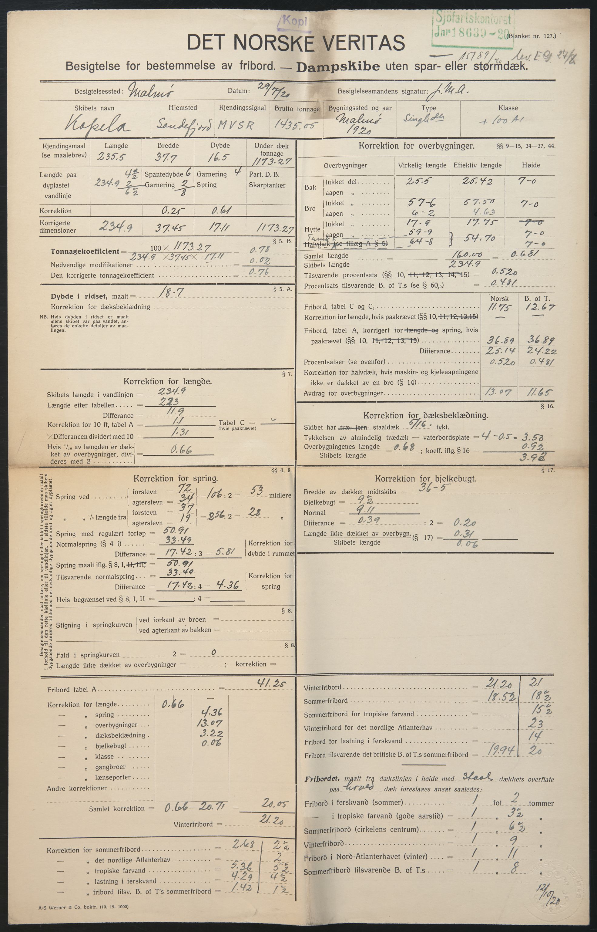 Sjøfartsdirektoratet med forløpere, skipsmapper slettede skip, RA/S-4998/F/Fa/L0586: --, 1894-1935, s. 426