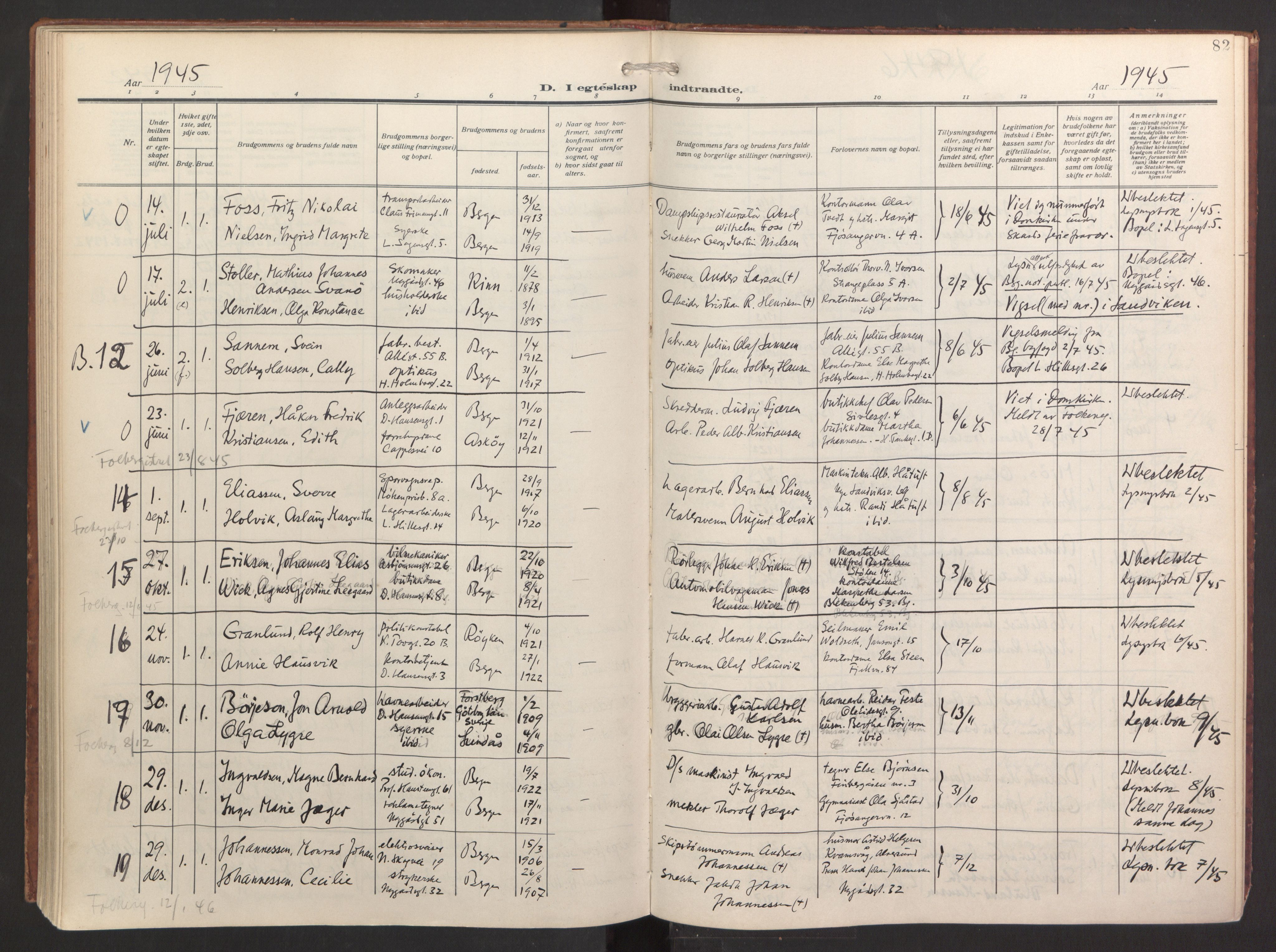 St. Jacob sokneprestembete, AV/SAB-A-78001/H/Haa/L0005: Ministerialbok nr. C 1, 1917-1951, s. 82