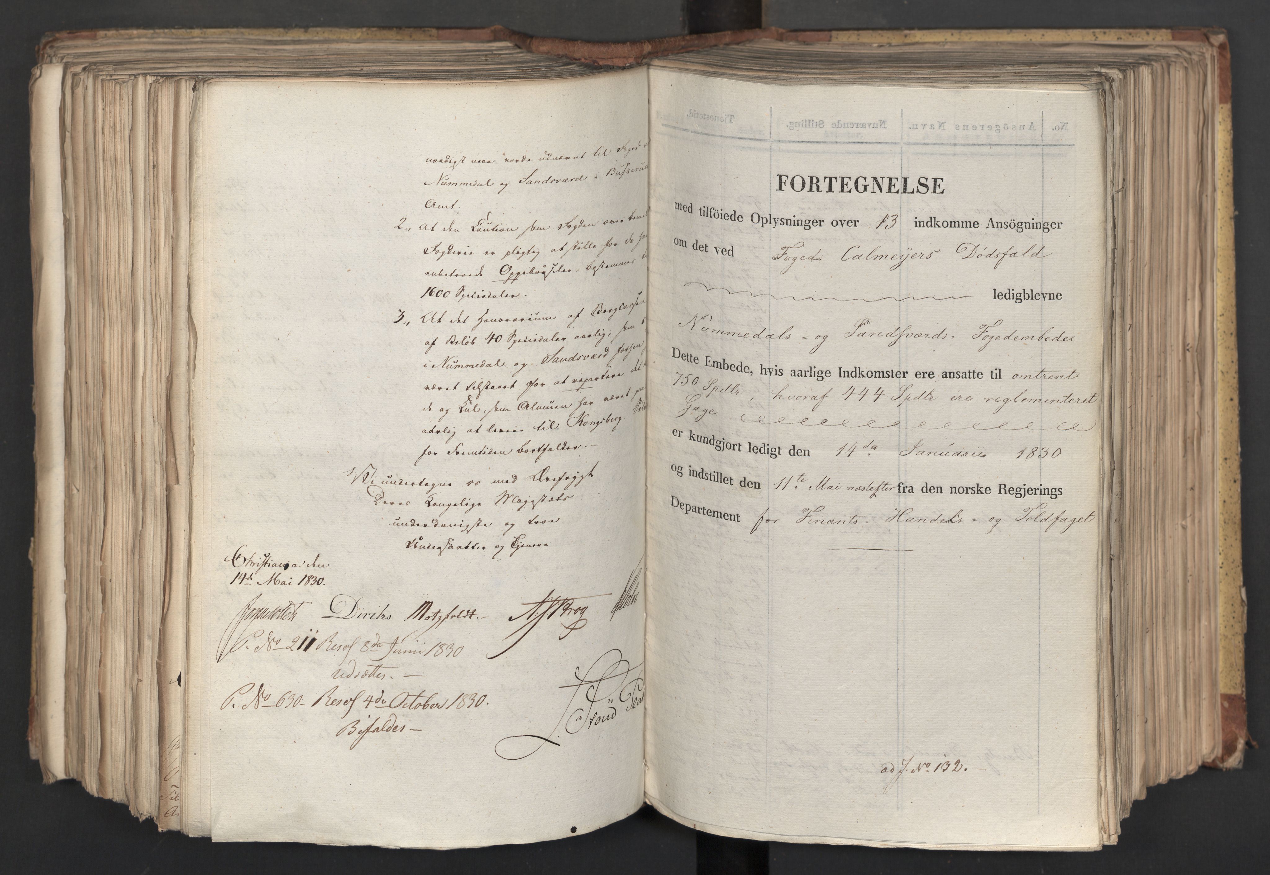 Statsrådsavdelingen i Stockholm, RA/S-1003/D/Da/L0065: Regjeringsinnstillinger nr. 1-239, 1830, s. 486