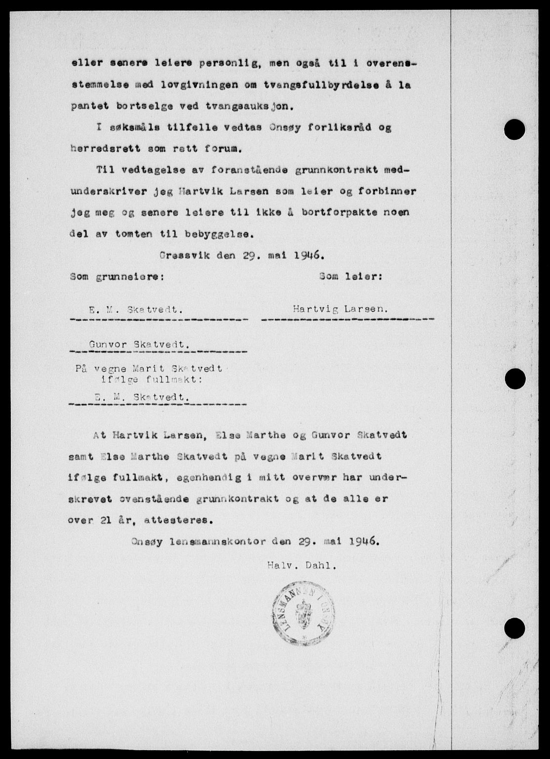 Onsøy sorenskriveri, SAO/A-10474/G/Ga/Gab/L0017: Pantebok nr. II A-17, 1946-1946, Dagboknr: 2415/1946