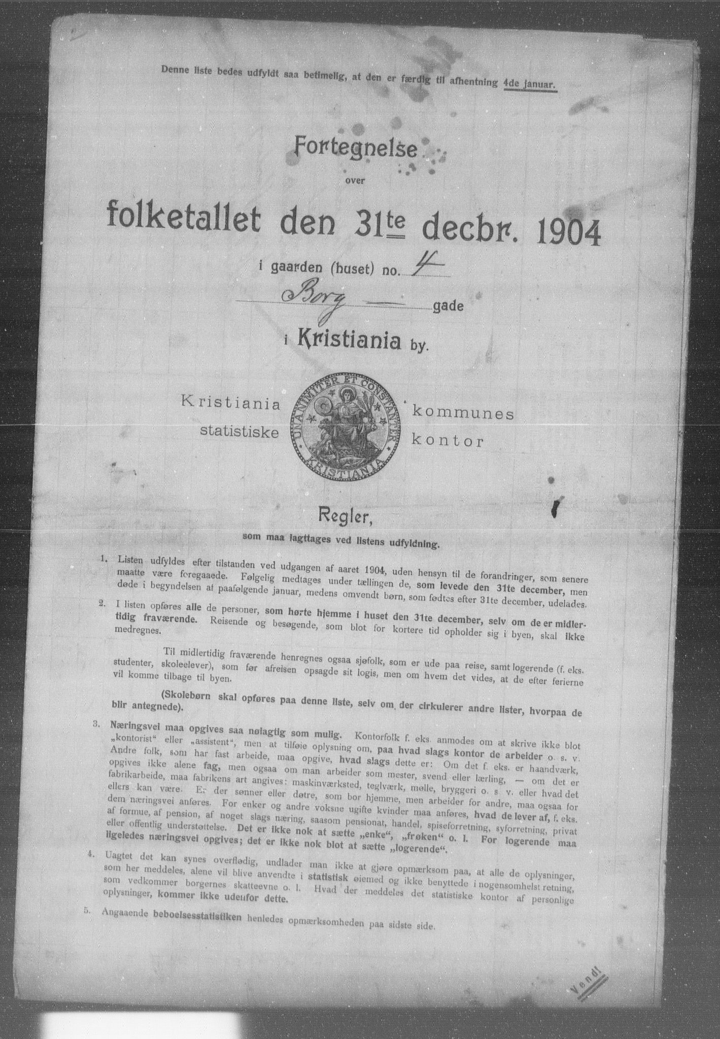 OBA, Kommunal folketelling 31.12.1904 for Kristiania kjøpstad, 1904, s. 1684