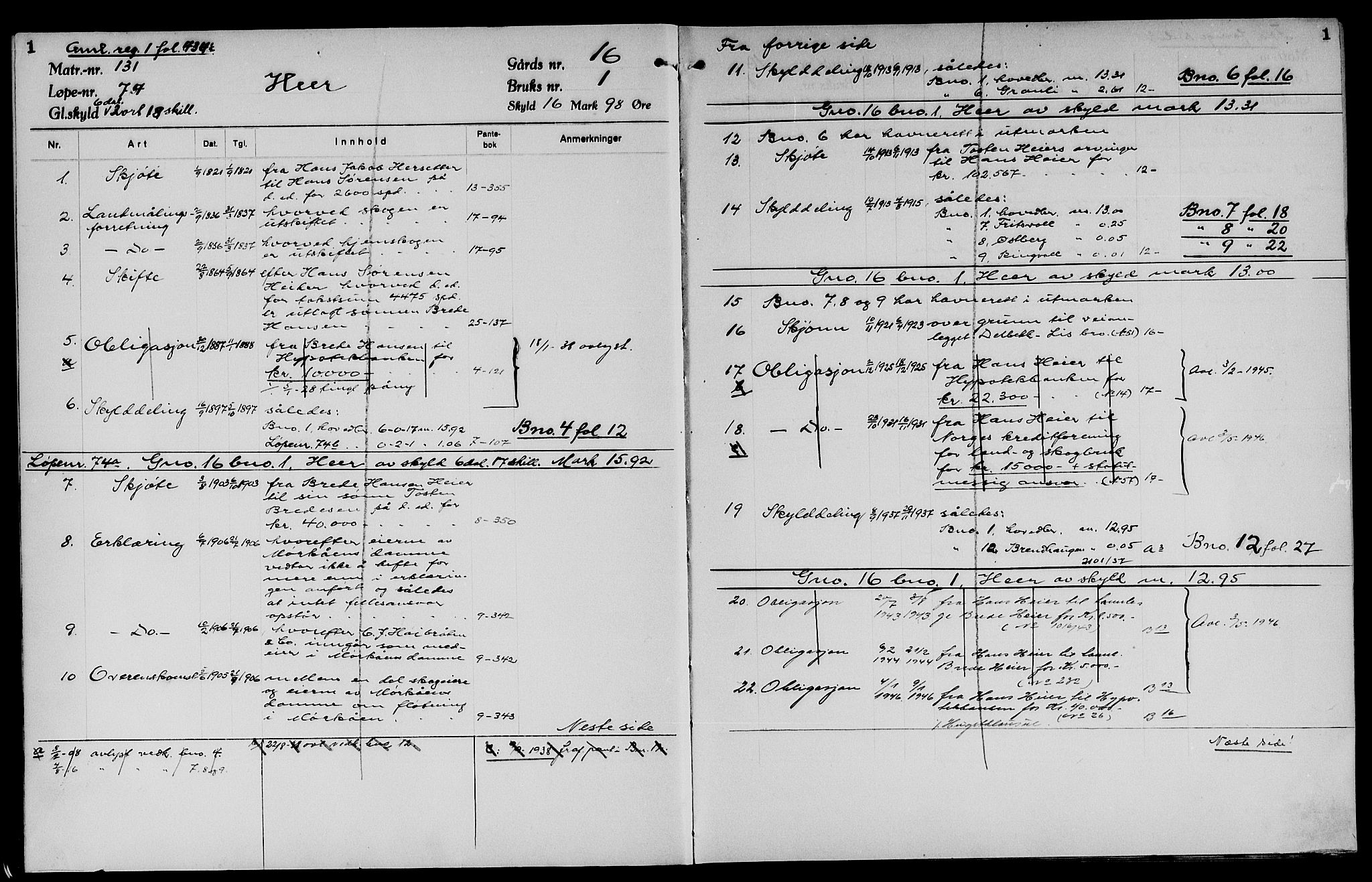 Vinger og Odal sorenskriveri, AV/SAH-TING-022/H/Ha/Hac/Hacb/L0003: Panteregister nr. 3.3, 1935, s. 1