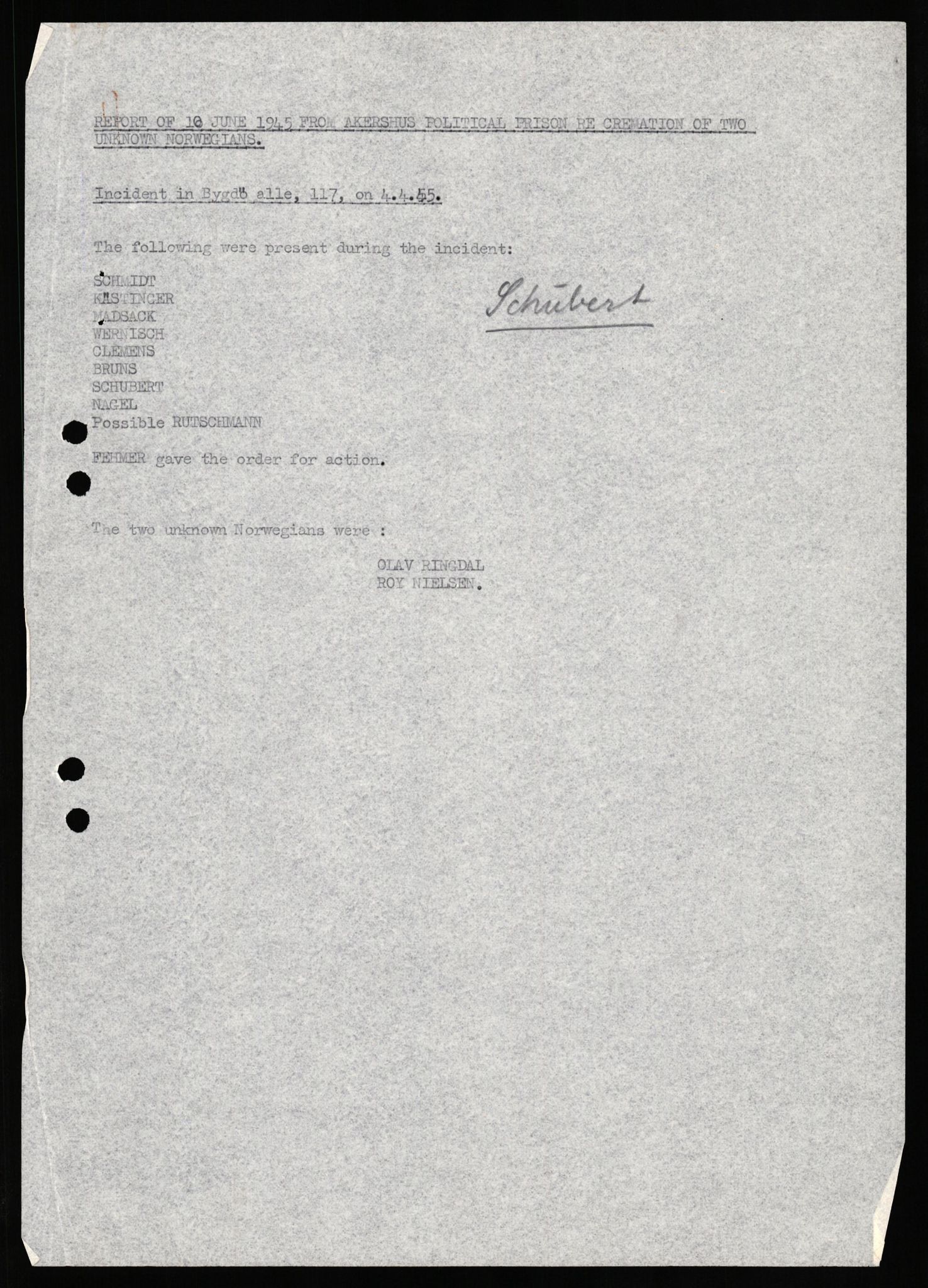 Forsvaret, Forsvarets overkommando II, AV/RA-RAFA-3915/D/Db/L0030: CI Questionaires. Tyske okkupasjonsstyrker i Norge. Tyskere., 1945-1946, s. 310