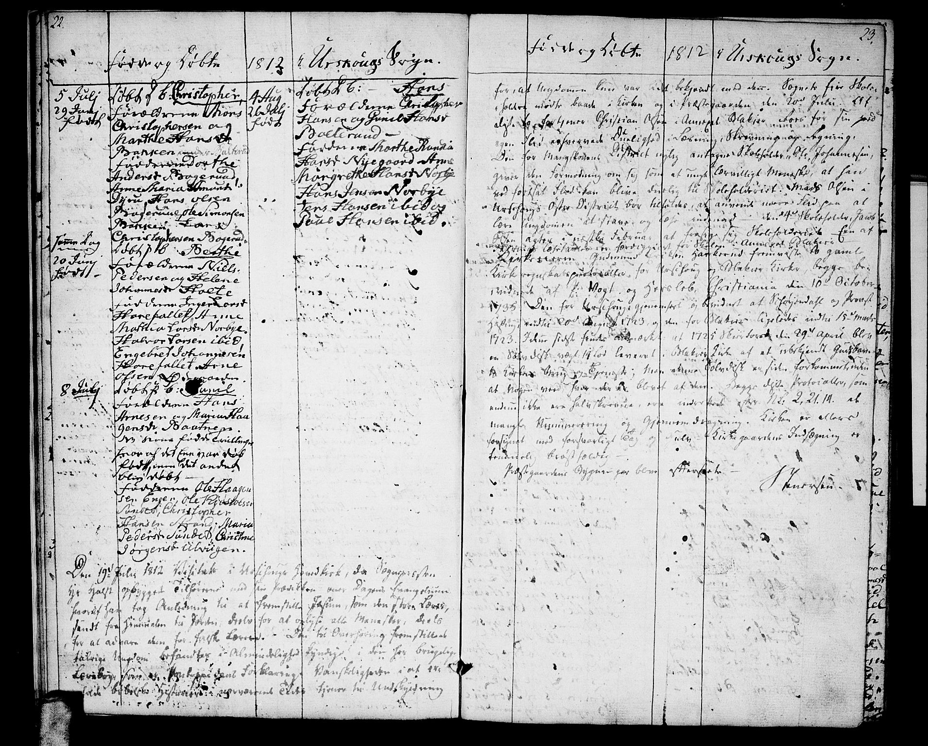 Aurskog prestekontor Kirkebøker, SAO/A-10304a/F/Fa/L0004: Ministerialbok nr. I 4, 1807-1814, s. 22-23