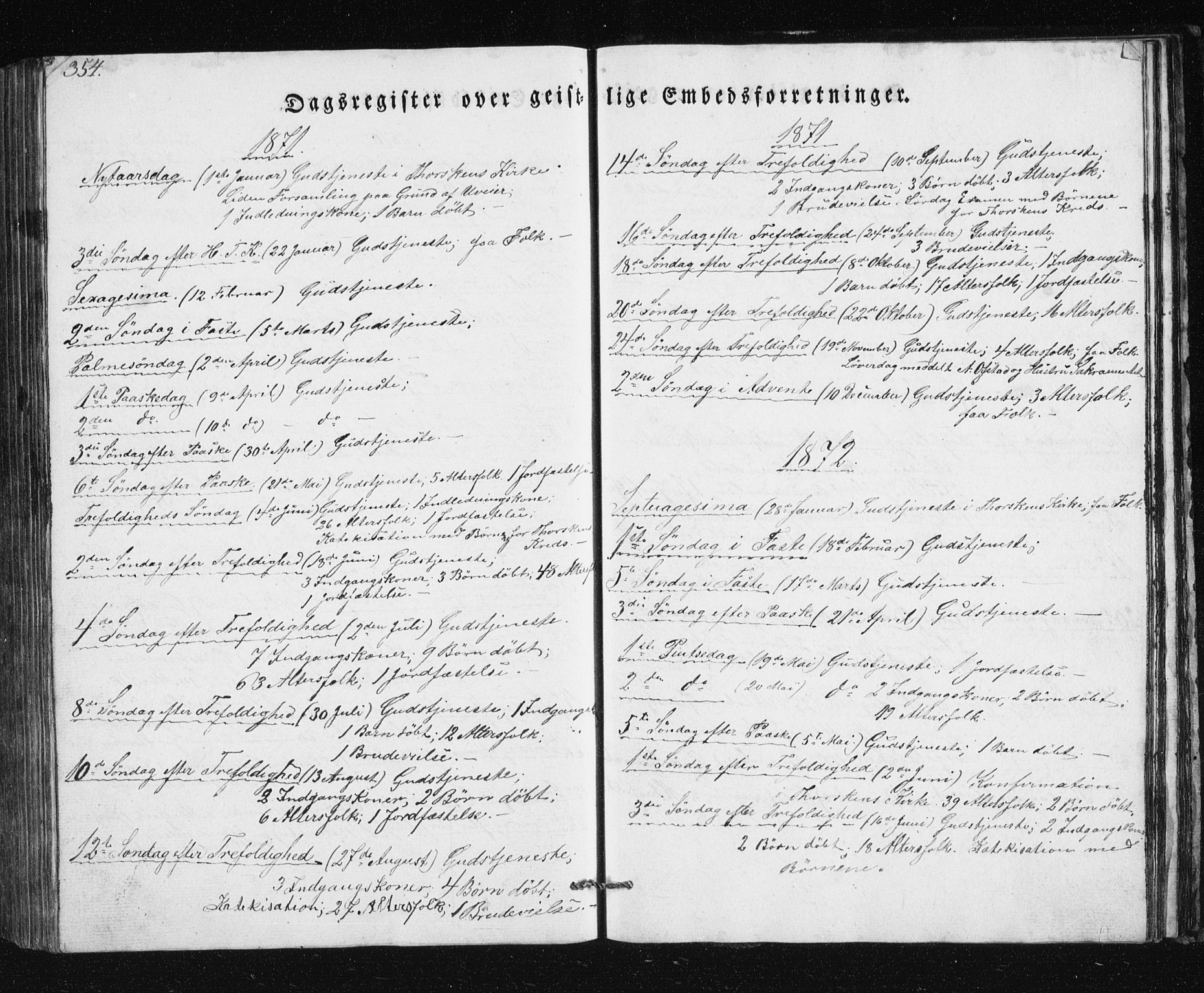 Berg sokneprestkontor, SATØ/S-1318/G/Ga/Gab/L0011klokker: Klokkerbok nr. 11, 1833-1878, s. 354
