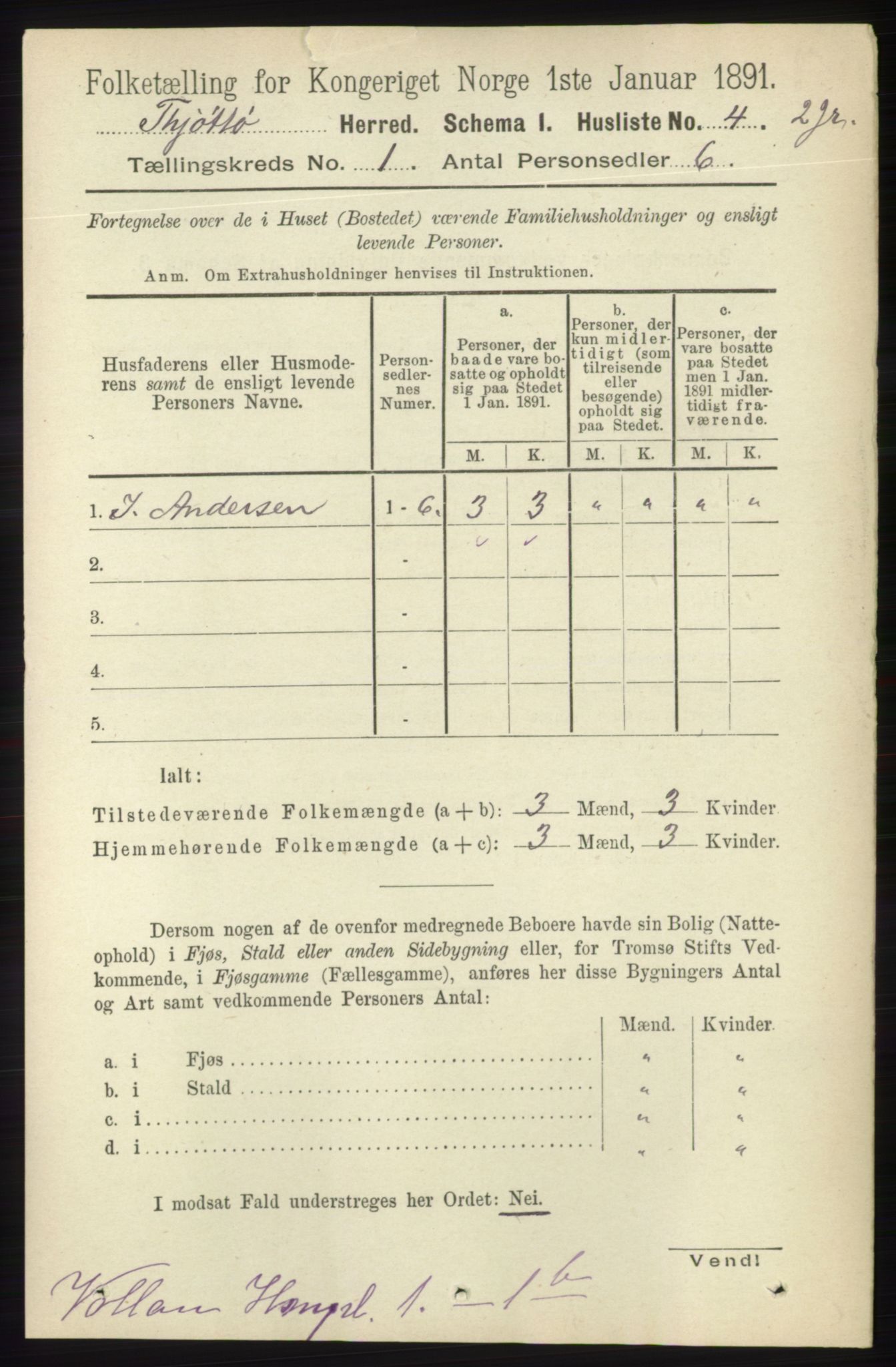 RA, Folketelling 1891 for 1817 Tjøtta herred, 1891, s. 26