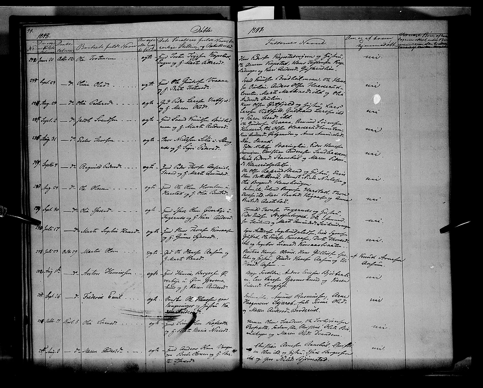 Vinger prestekontor, AV/SAH-PREST-024/H/Ha/Haa/L0009: Ministerialbok nr. 9, 1847-1855, s. 34