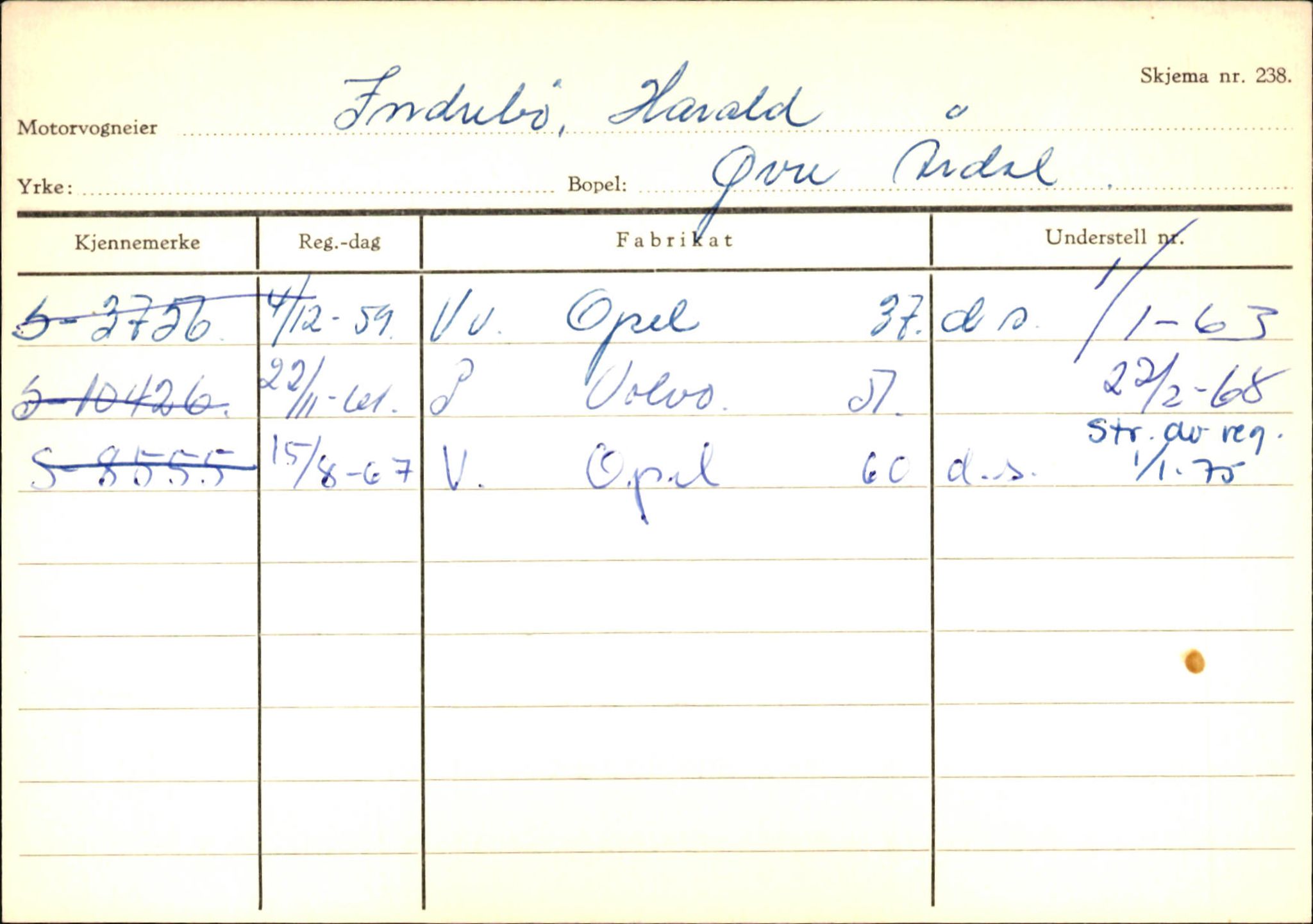 Statens vegvesen, Sogn og Fjordane vegkontor, AV/SAB-A-5301/4/F/L0145: Registerkort Vågsøy S-Å. Årdal I-P, 1945-1975, s. 866