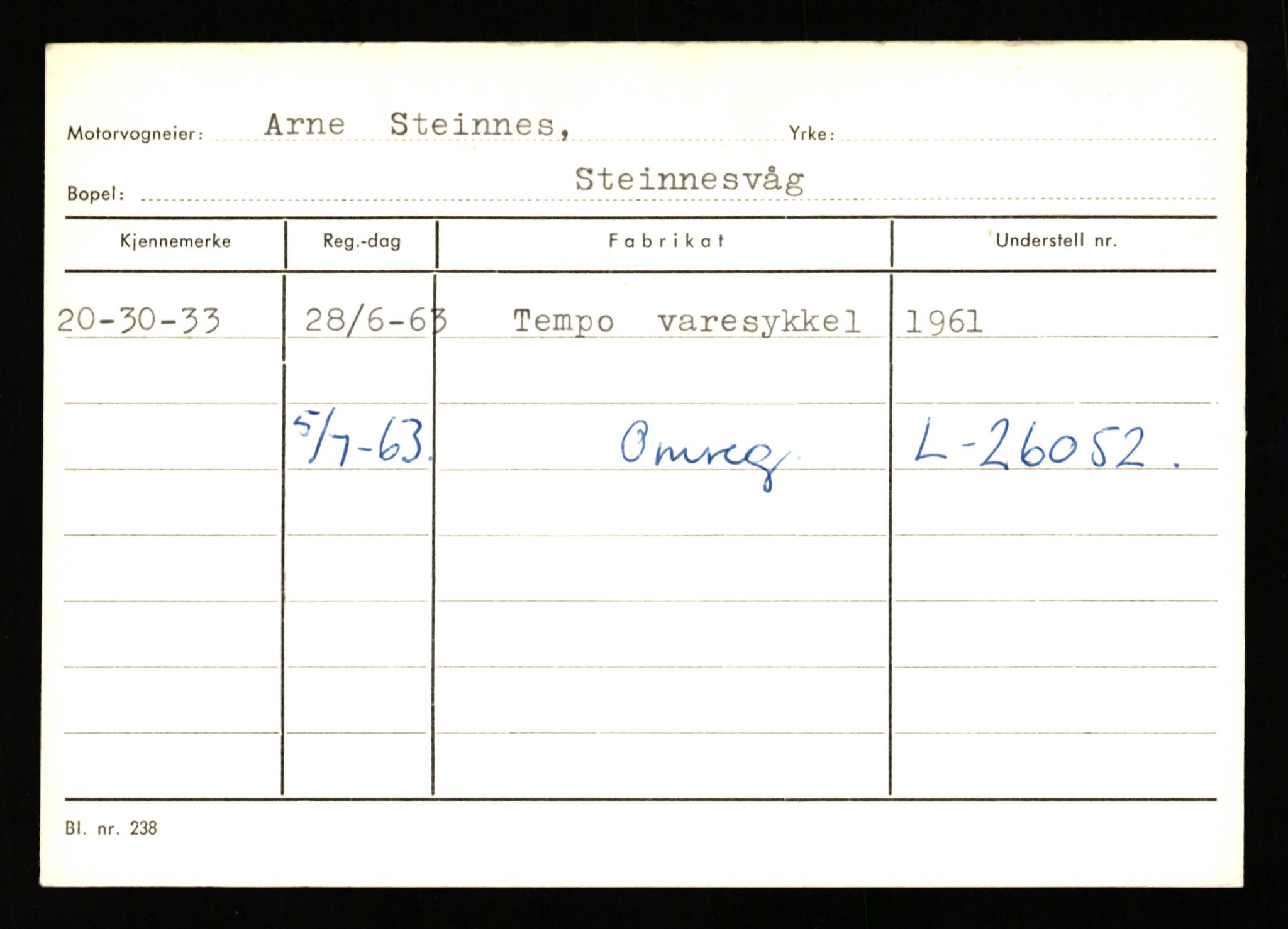 Stavanger trafikkstasjon, SAST/A-101942/0/G/L0010: Registreringsnummer: 130000 - 239953, 1930-1971, s. 2315