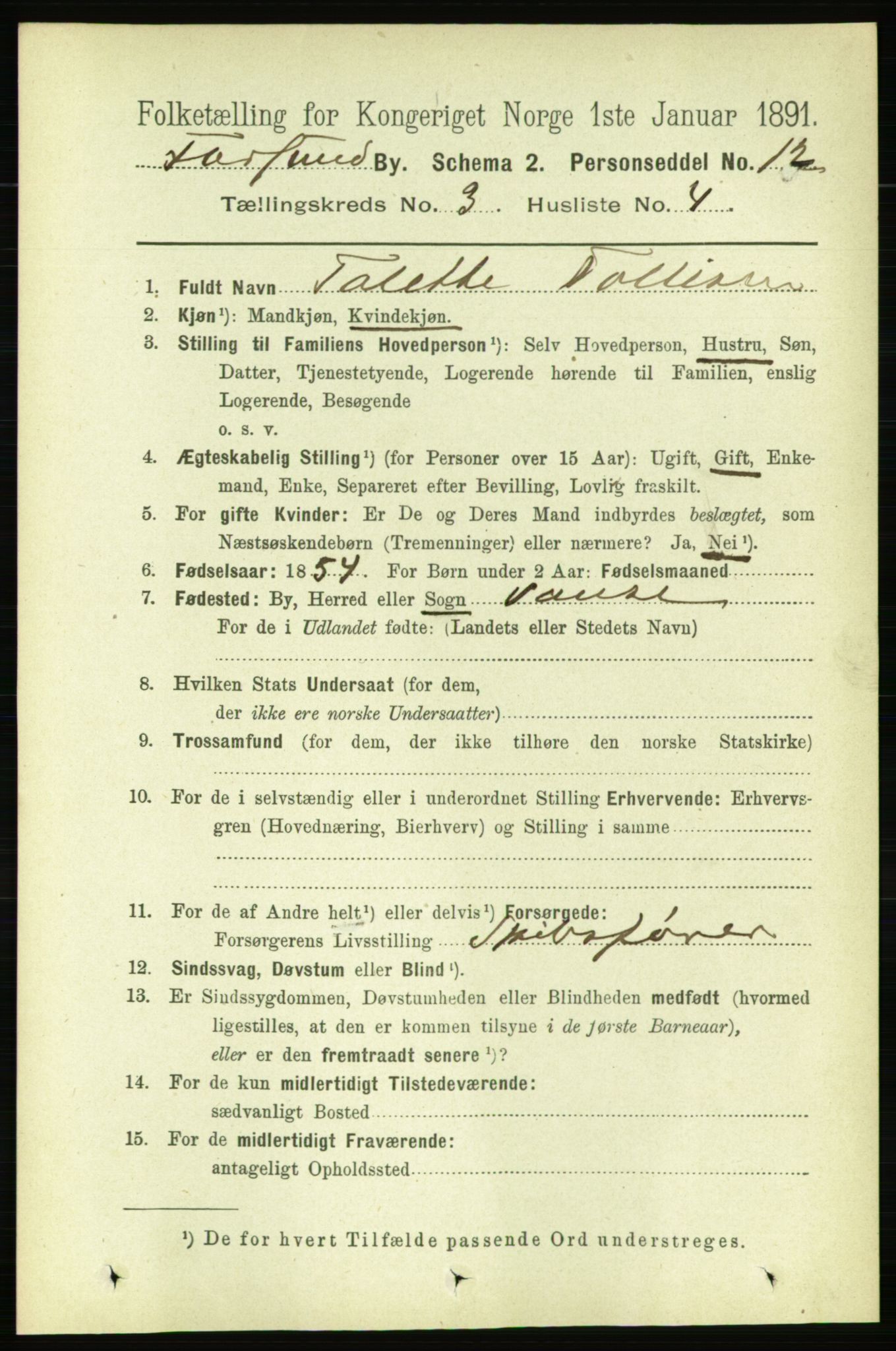 RA, Folketelling 1891 for 1003 Farsund ladested, 1891, s. 1339