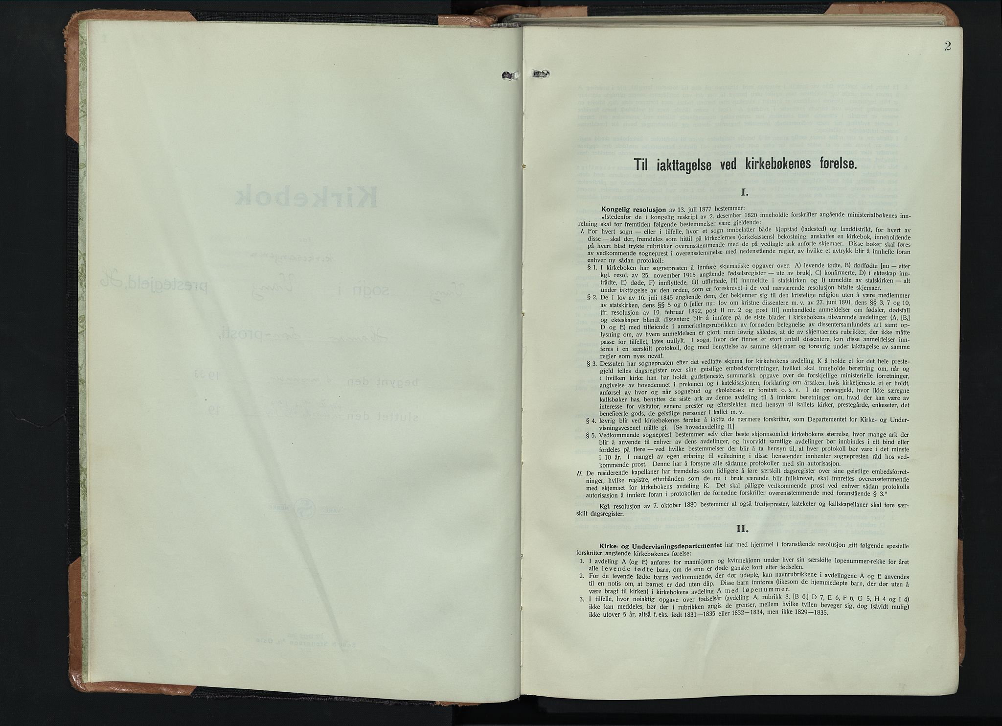 Vang prestekontor, Hedmark, AV/SAH-PREST-008/H/Ha/Hab/L0016: Klokkerbok nr. 16, 1933-1945, s. 2