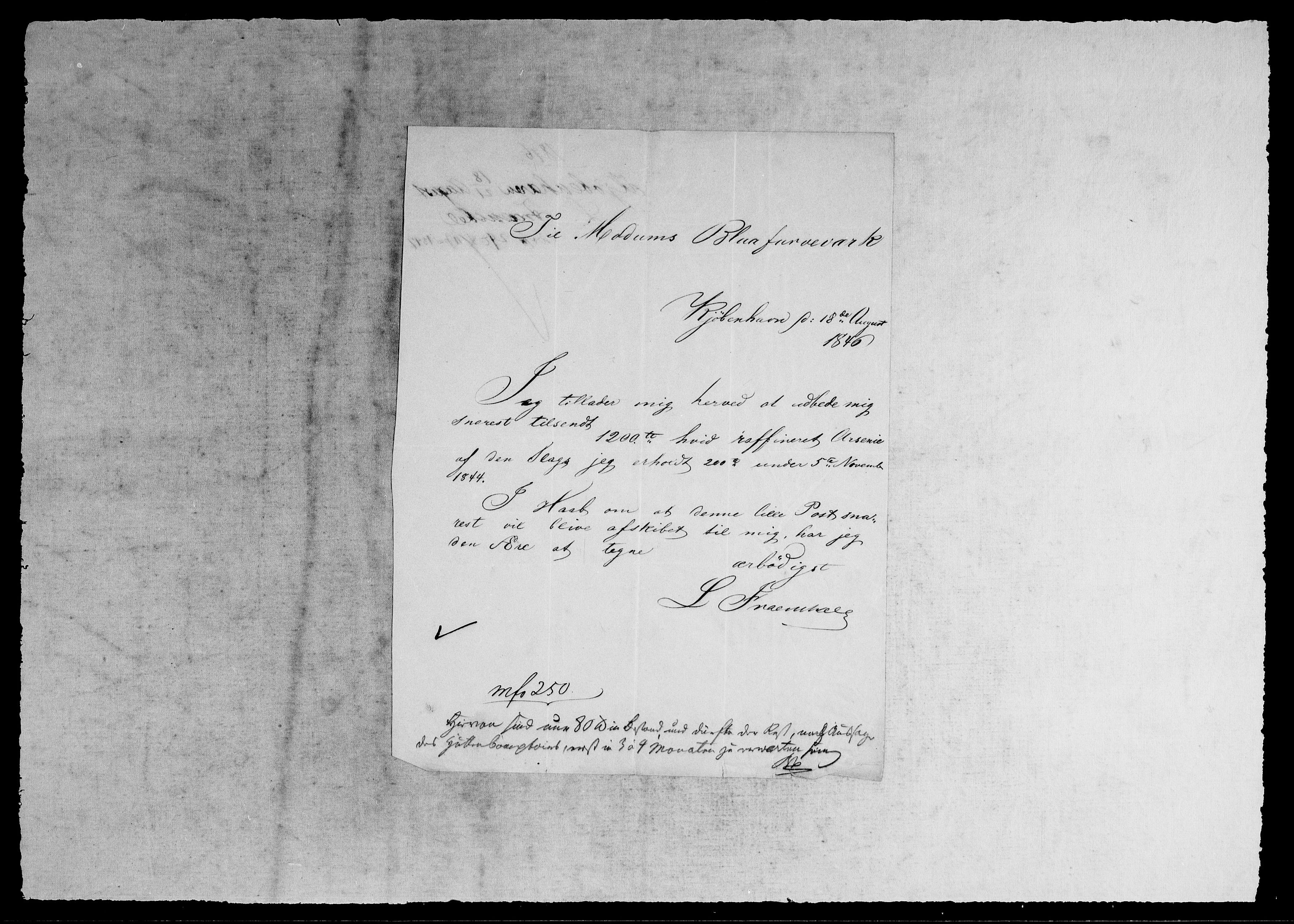 Modums Blaafarveværk, RA/PA-0157/G/Gb/L0131/0001: -- / Innkomne brev A - Ø, 1846-1847, s. 247