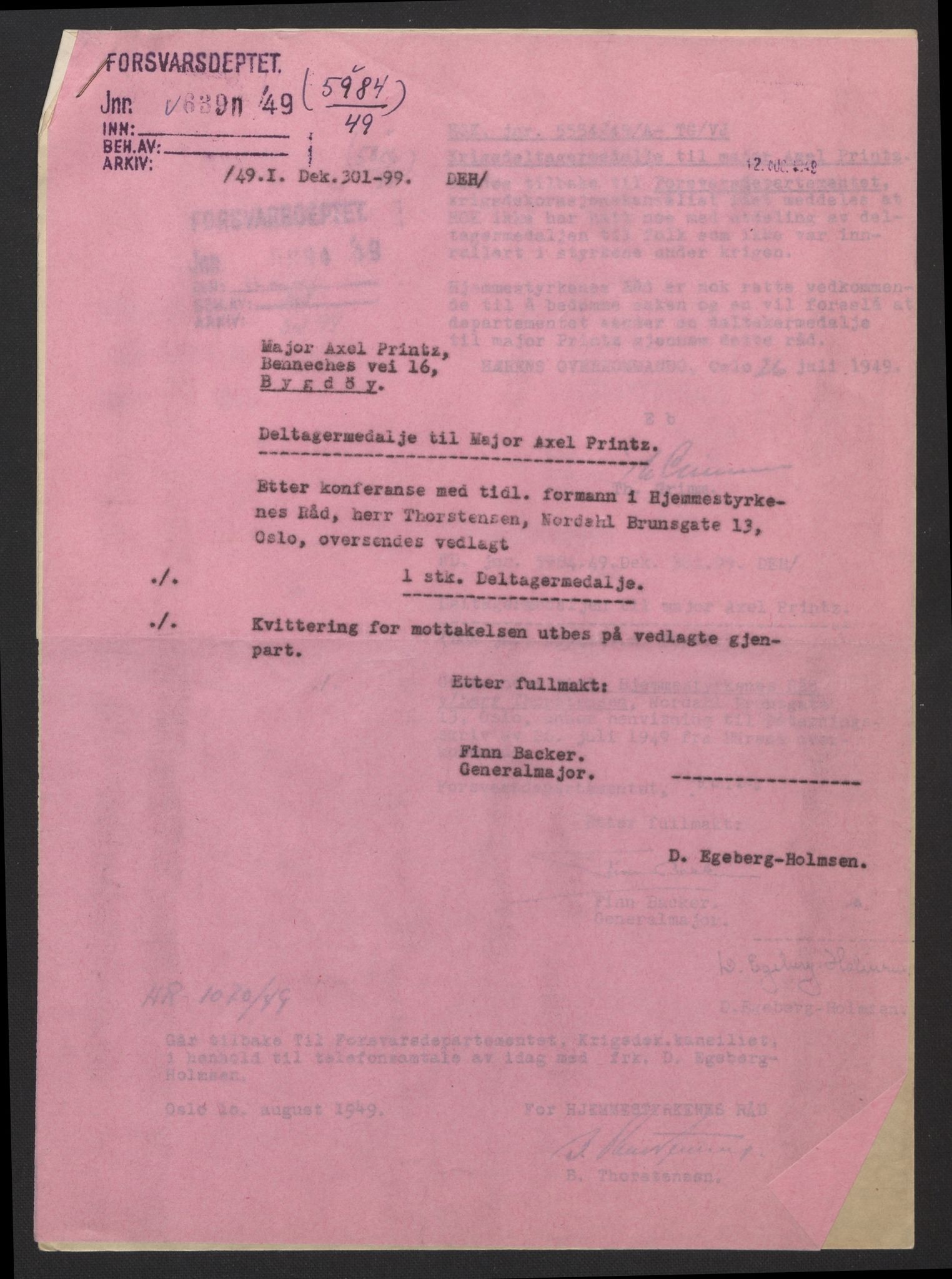Forsvarsdepartementet, arkivet 1940-1945, RA/RAFA-2062, 1940-1945, s. 684