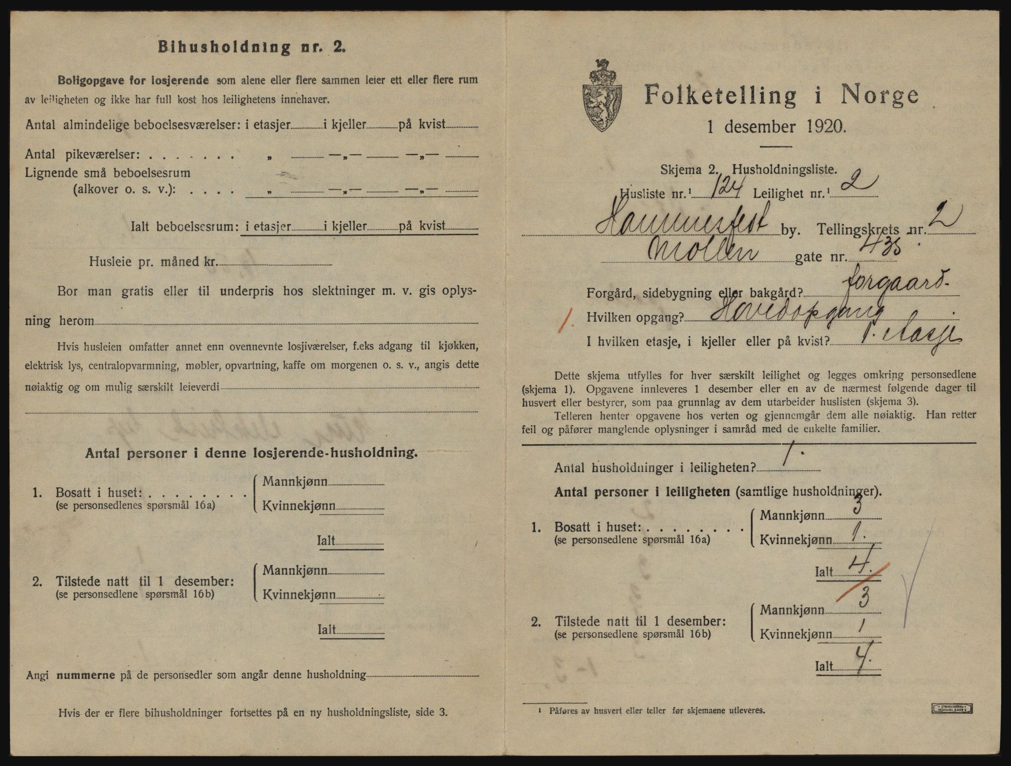 SATØ, Folketelling 1920 for 2001 Hammerfest kjøpstad, 1920, s. 2276