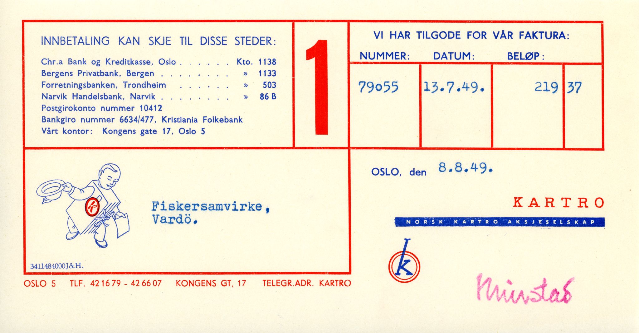 Vardø Fiskersamvirkelag, VAMU/A-0037/D/Da/L0004: Korrespondanse Ko-Ma, 1945-1950