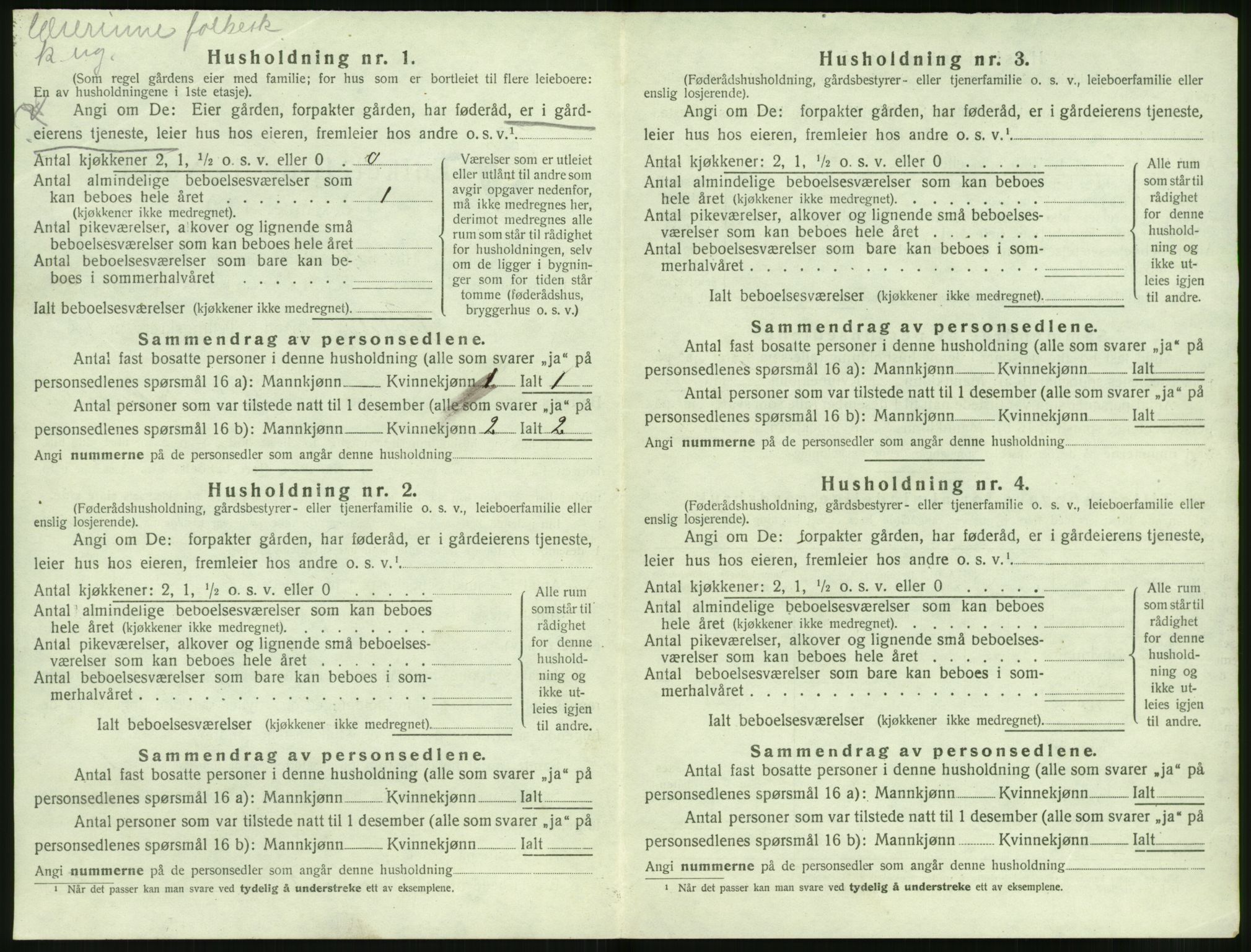 SAT, Folketelling 1920 for 1519 Volda herred, 1920, s. 1283