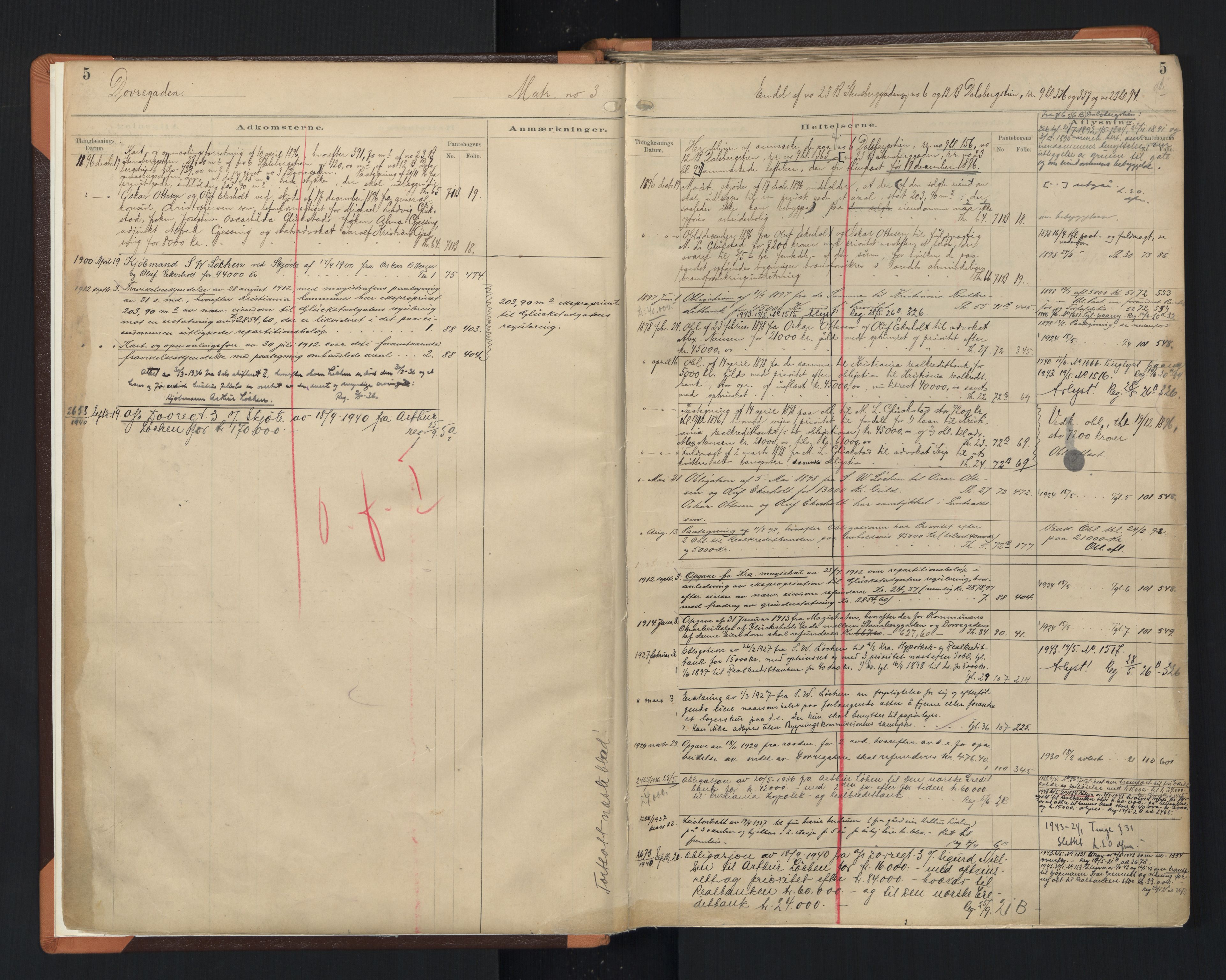 Oslo byskriverembete, AV/SAO-A-10227/G/Ga/Gab/Gaba/L0030: Panteregister nr. 30, 1896-1953, s. 5