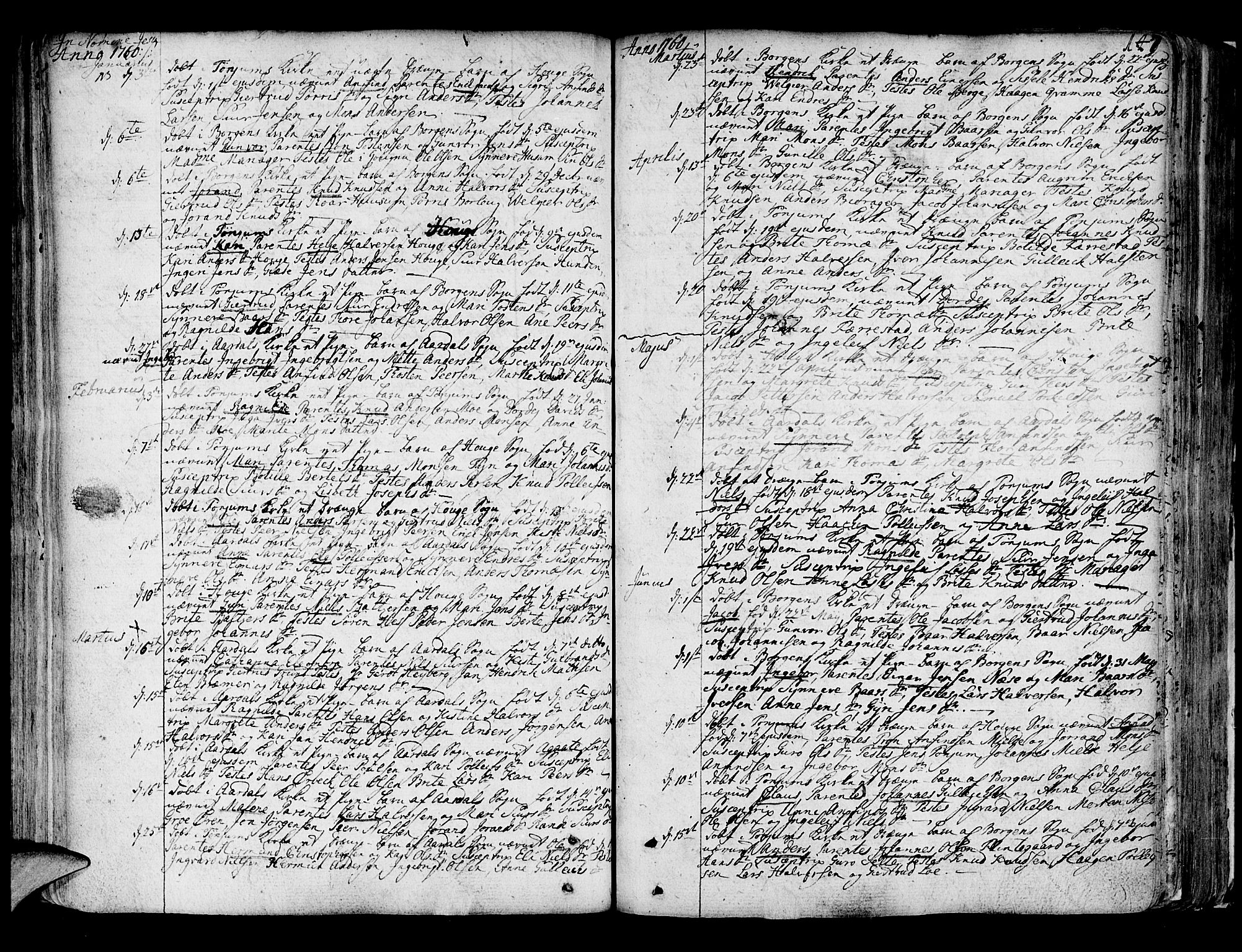 Lærdal sokneprestembete, SAB/A-81201: Ministerialbok nr. A 2, 1752-1782, s. 147